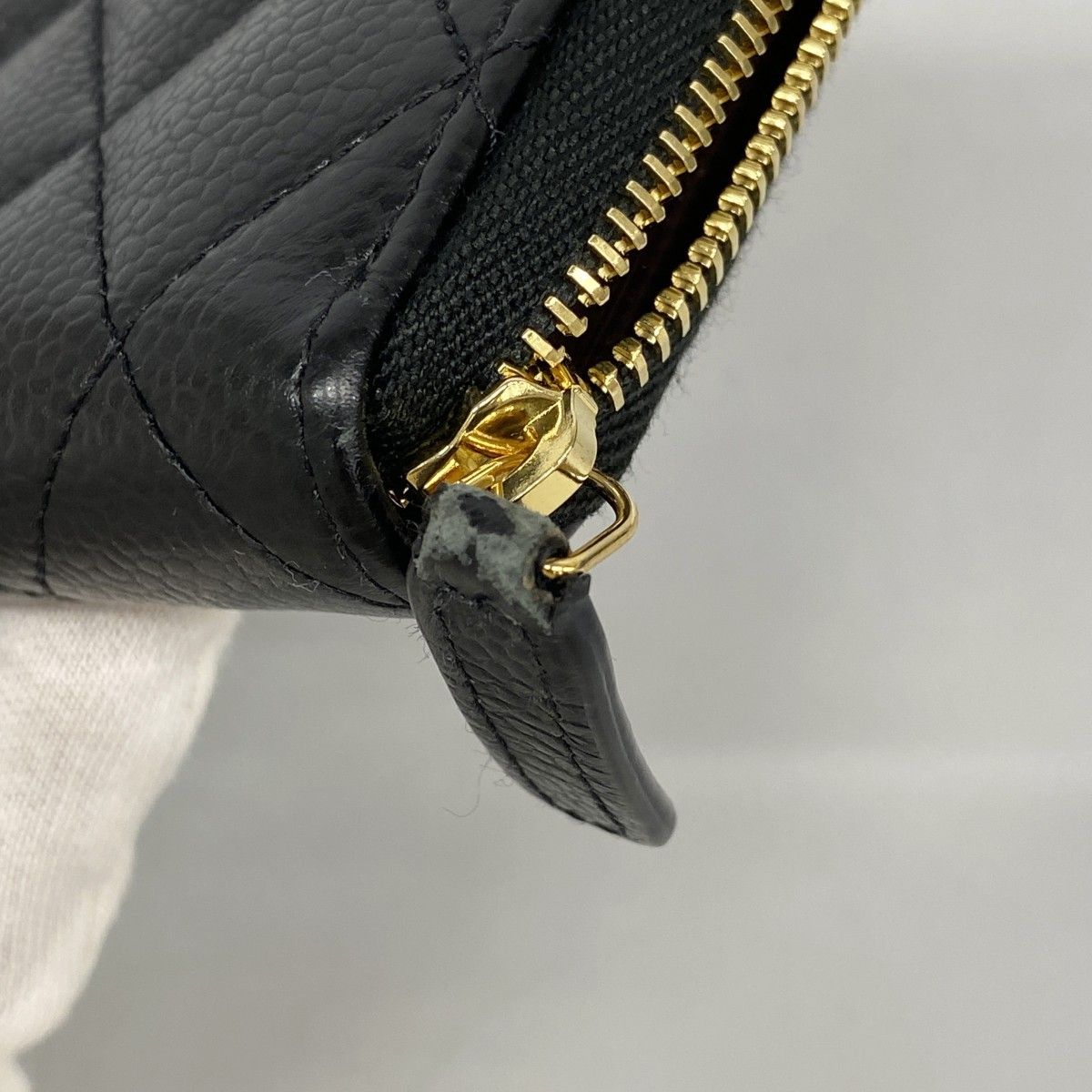 マトラッセ シャネル 長財布 キャビアスキン CHANEL キャビア チェーン