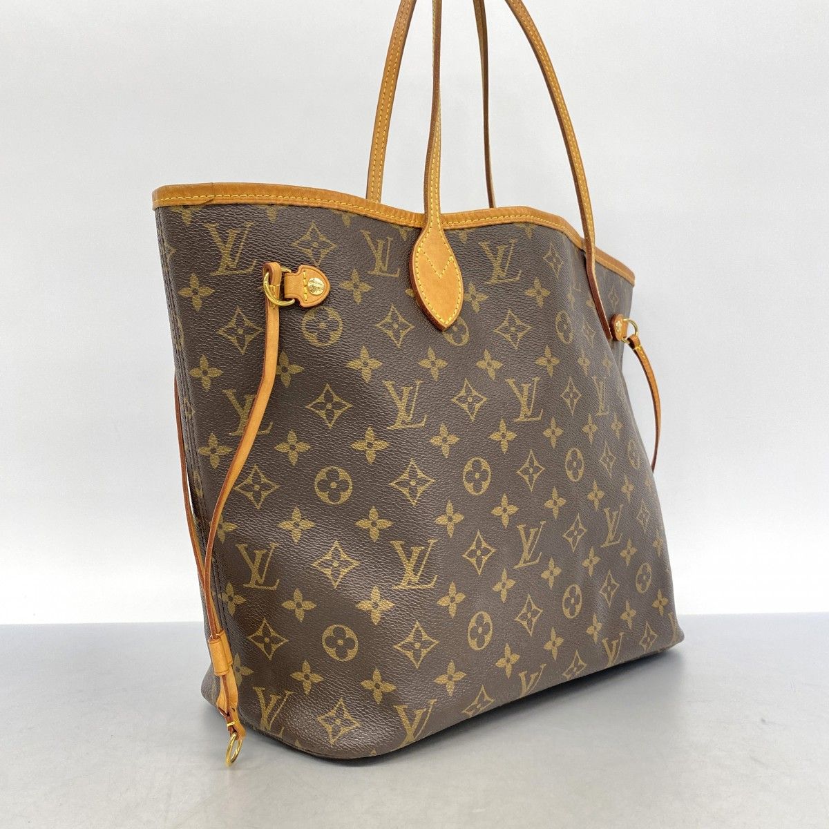 5 pc 3929 ルイヴィトン トートバッグ モノグラム ネヴァーフルMM M 41178 ブラウン ピヴォワンヌ レディース
