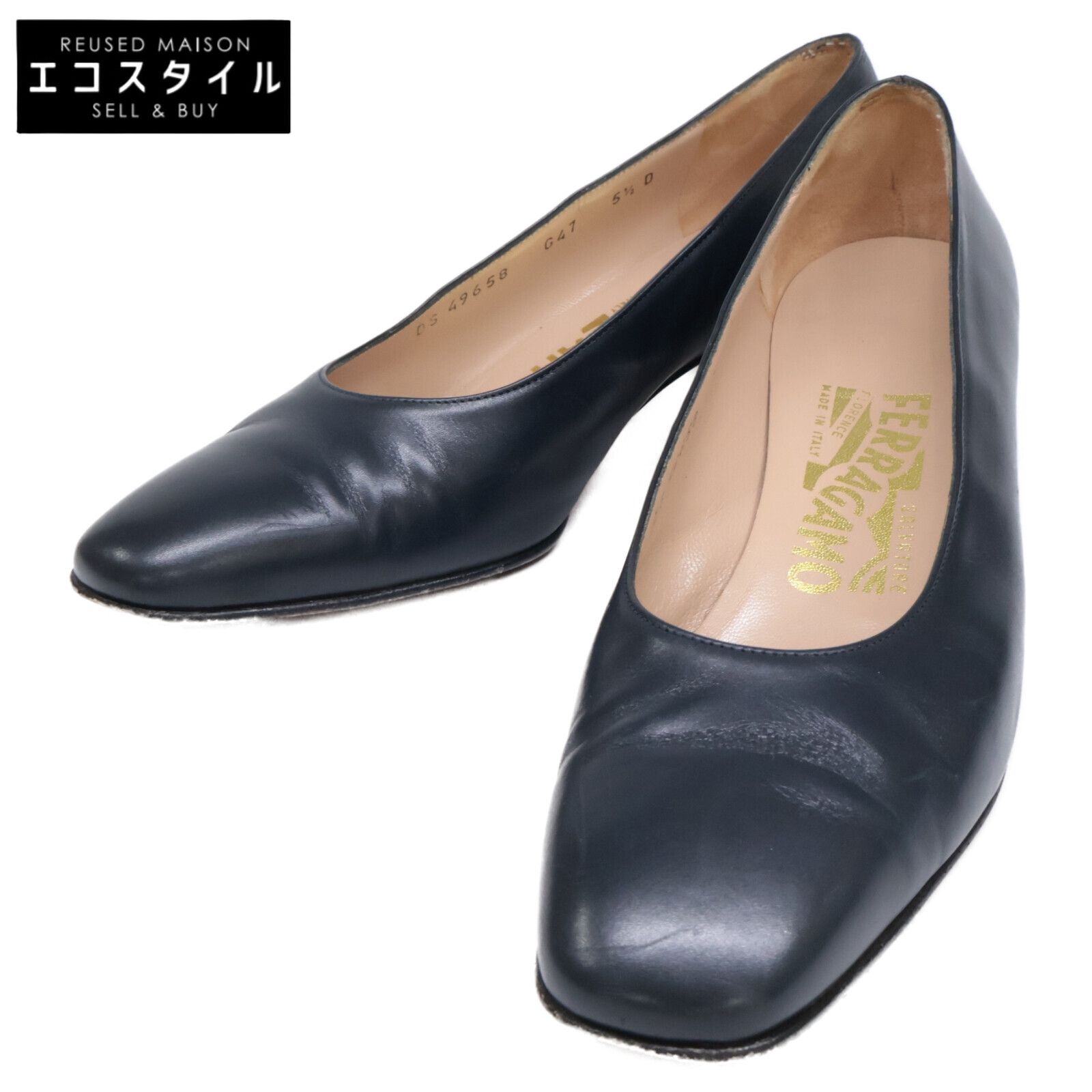 Salvatore Ferragamo サルヴァトーレフェラガモ 49658 レザー パンプス 5 1 2