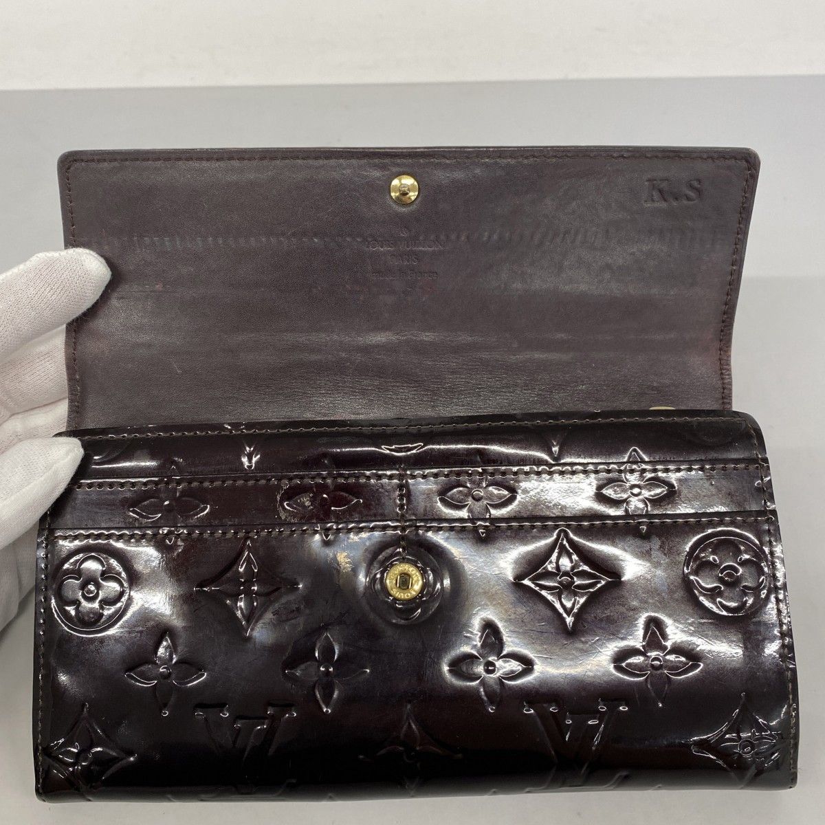 5pc3632】ルイヴィトン 長財布 ヴェルニ ポルトフォイユサラ M93524