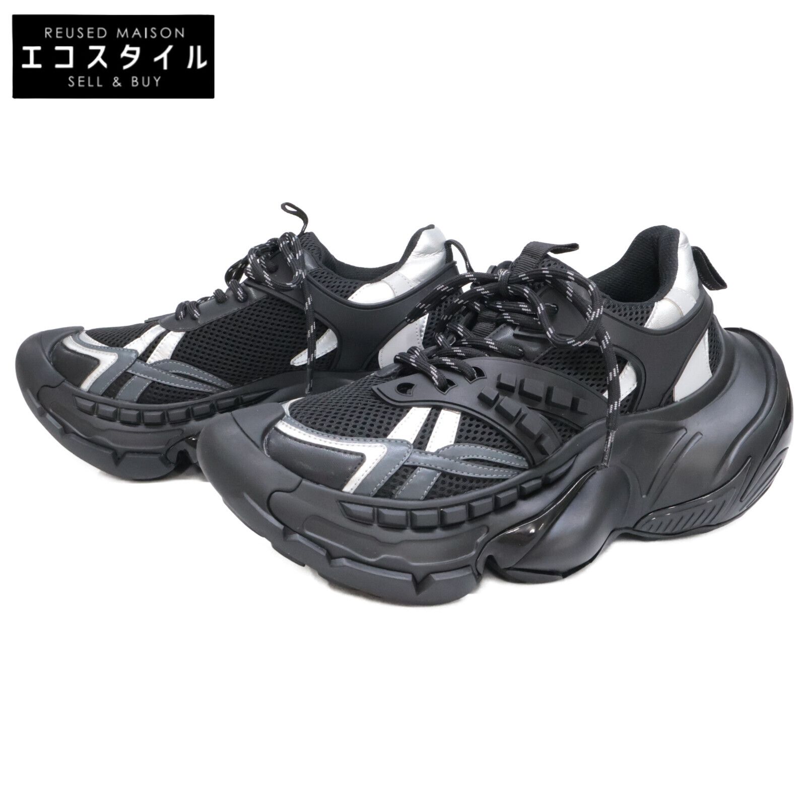 mikiosakabe 厚底ブラックスニーカー grounds（グラウンズ） グラウンズ×ミキオサカベ grounds×MIKIO SAKABE