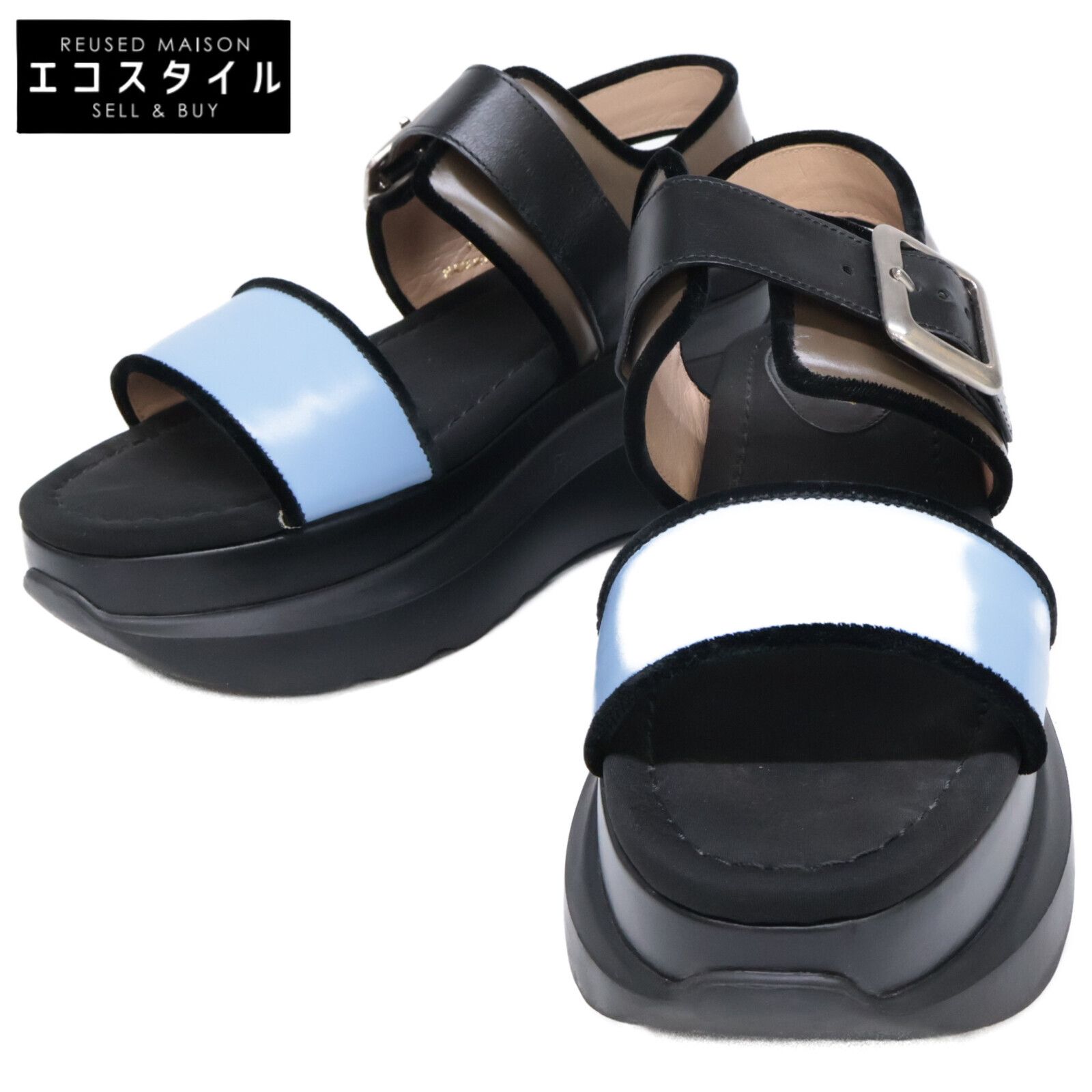 マルベリー オープントゥ プラットフォーム サンダル 37