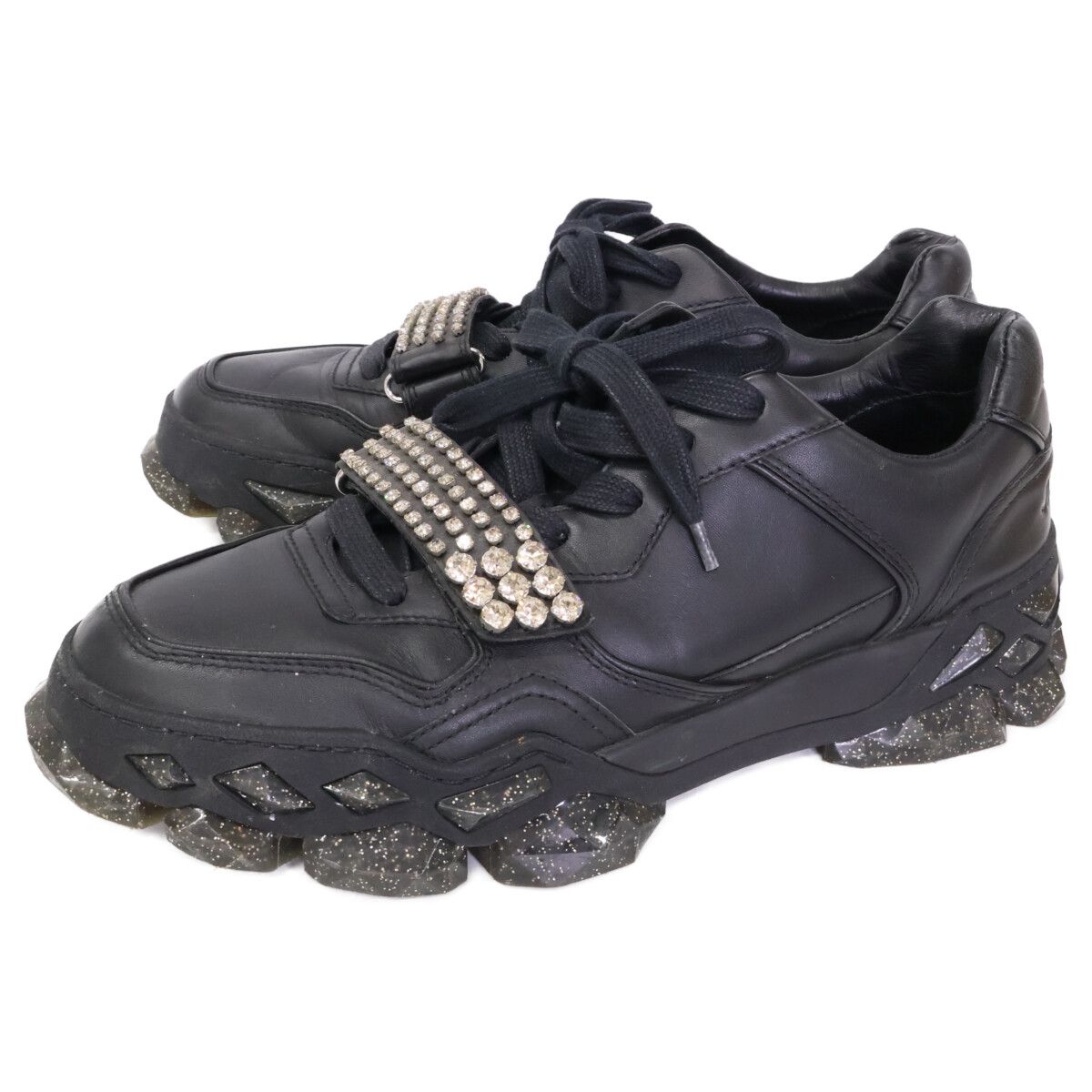 JIMMY CHOO ジミーチュウ DIAMOND ビジューストラップ レザー