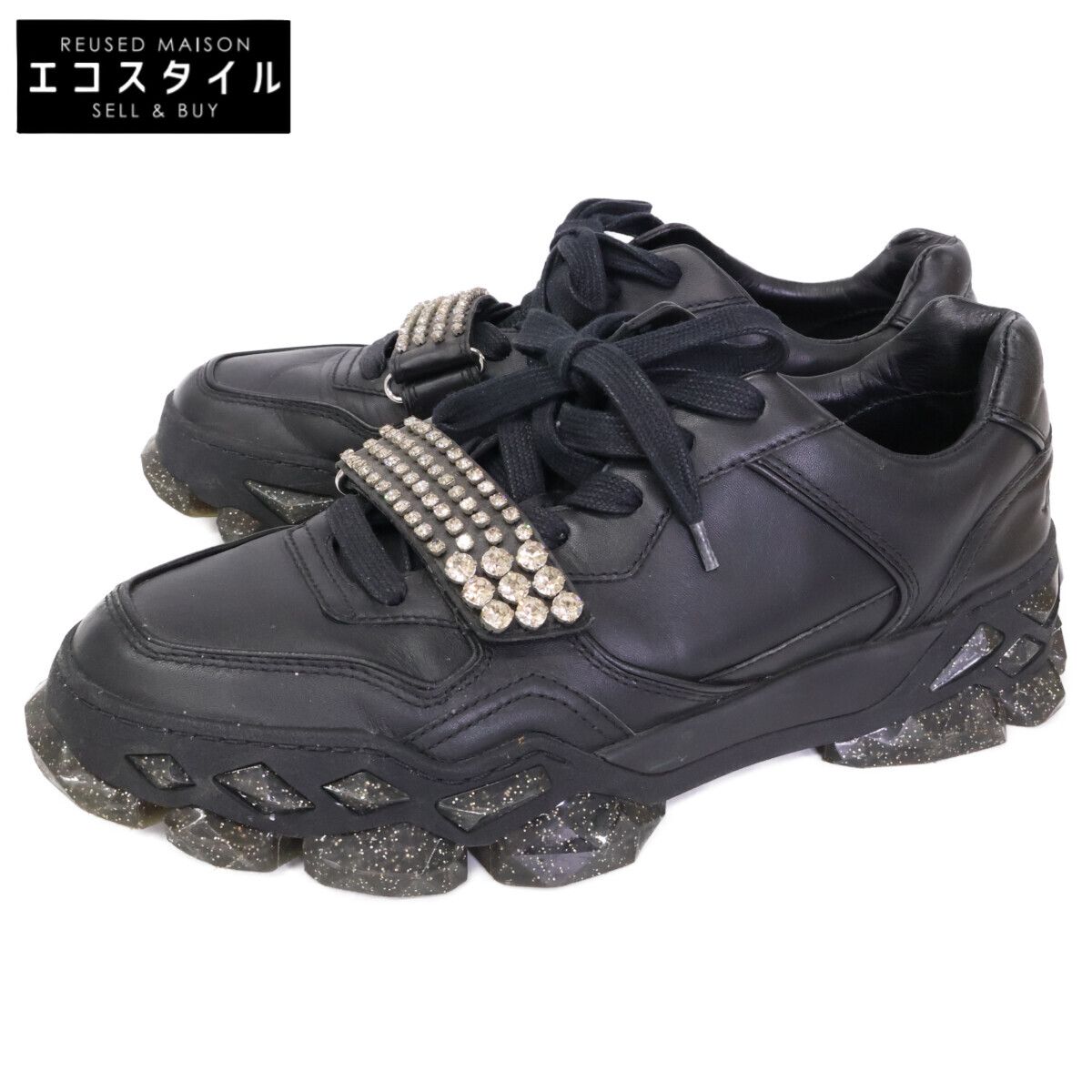 JIMMY CHOO ジミーチュウ DIAMOND ビジューストラップ レザー