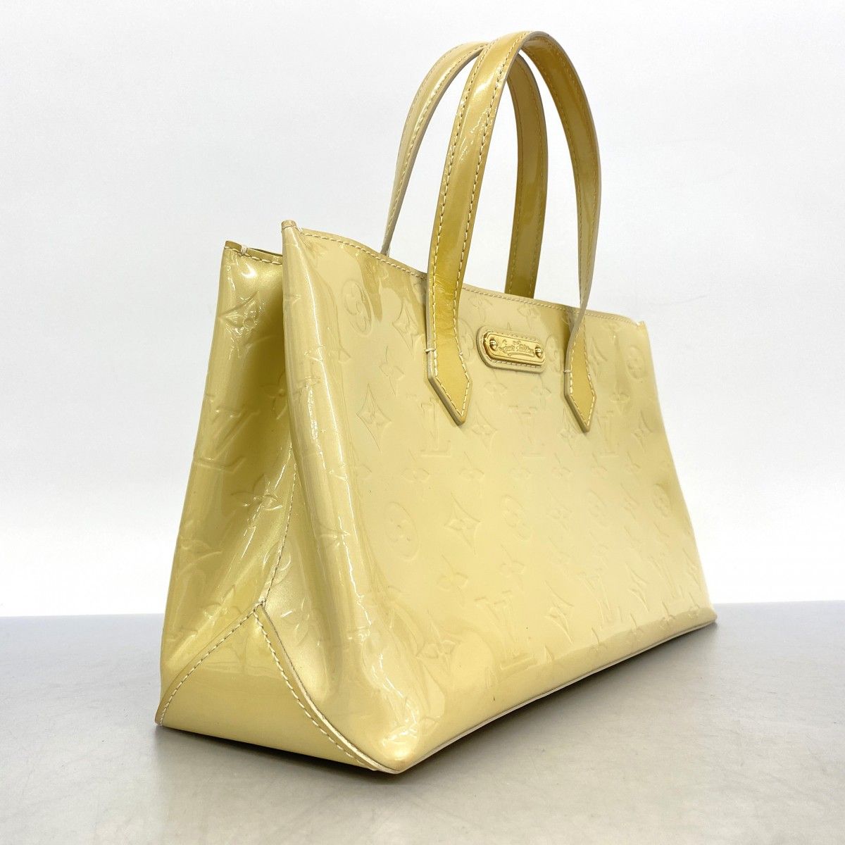 5 pc 3928 ルイヴィトン トートバッグ ヴェルニ ウィルシャーPM M 91452 ブロンコライユ レディース