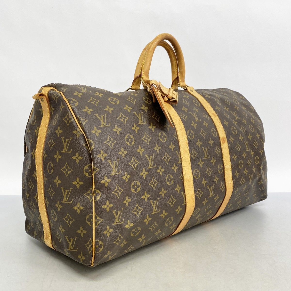 5 pc 3691 ルイヴィトン ボストンバッグ モノグラム キーポルバンドリエール55 M 41414 ブラウン メンズ レディース ユニセックス