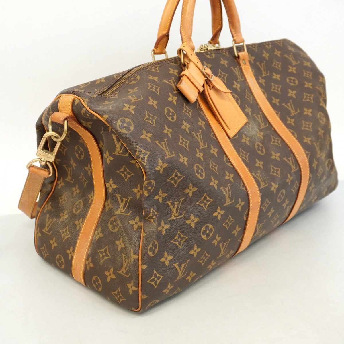 5 pc 3907 ルイヴィトン ボストンバッグ モノグラム キーポルバンドリエール50 M 41416 ブラウン メンズ レディース ユニセックス
