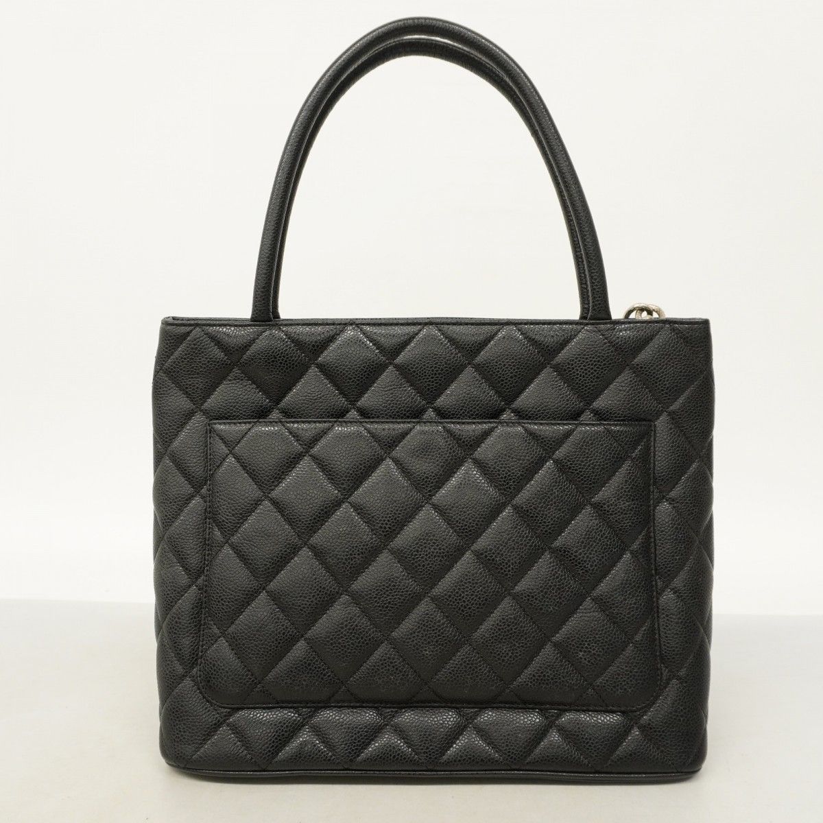  5 pc 3744 シャネル トートバッグ 復刻トート キャビアスキン ブラック シルバー金具 レディース トートバッグ バッグ
