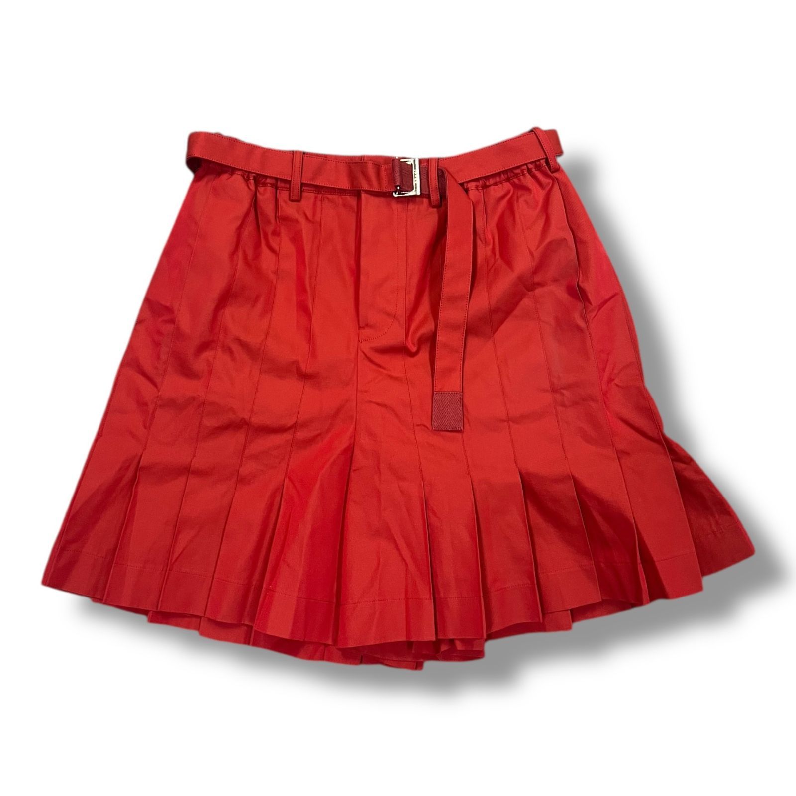 sacai Pleated pants プリーツパンツ ショートパンツ ベルト付きパンツ サカイ 23 02945 M レッド 1 1079 A