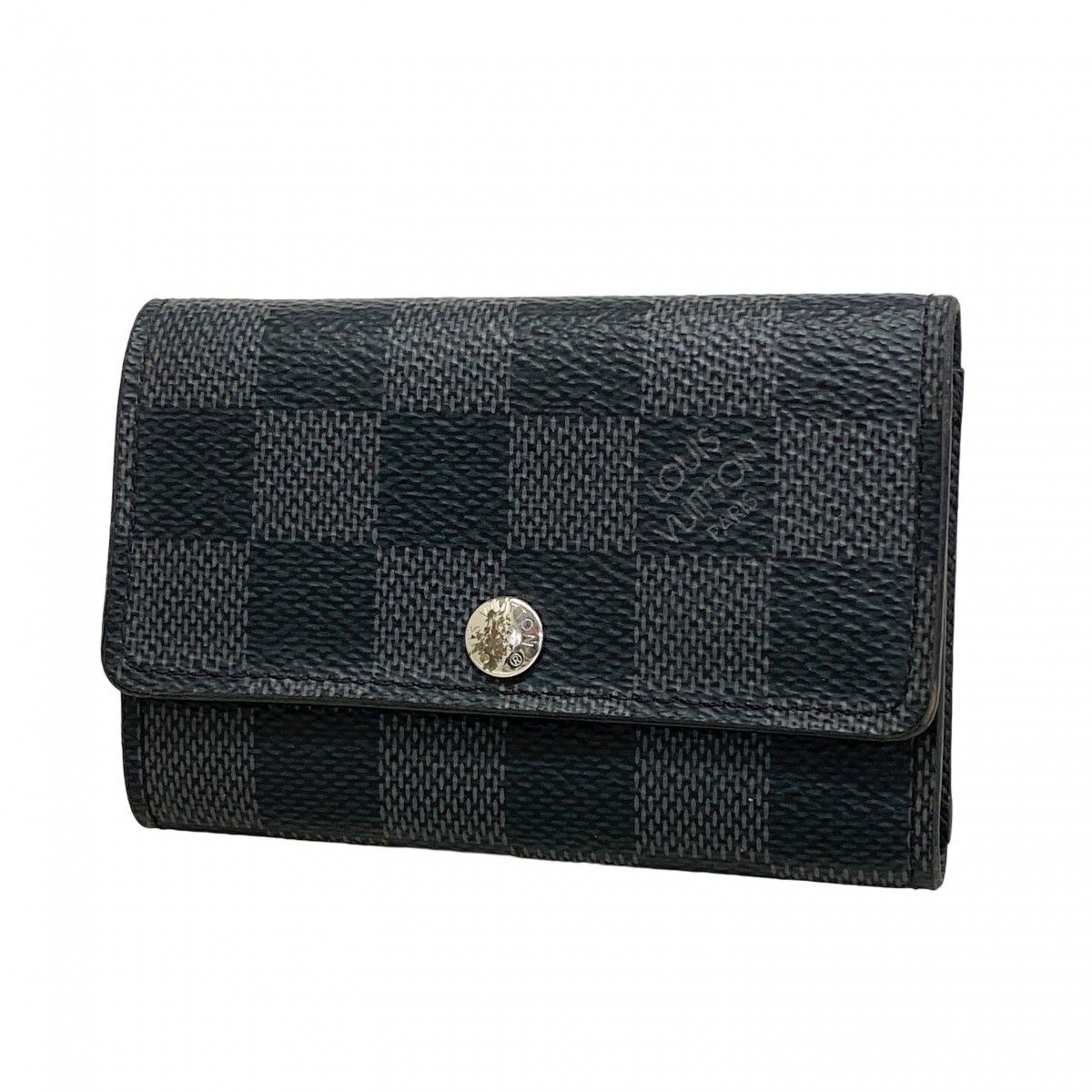 5 pc 3761 ルイヴィトン キーケース ダミエ グラフィット ミュルティクレ6 N 62662 ブラック メンズ