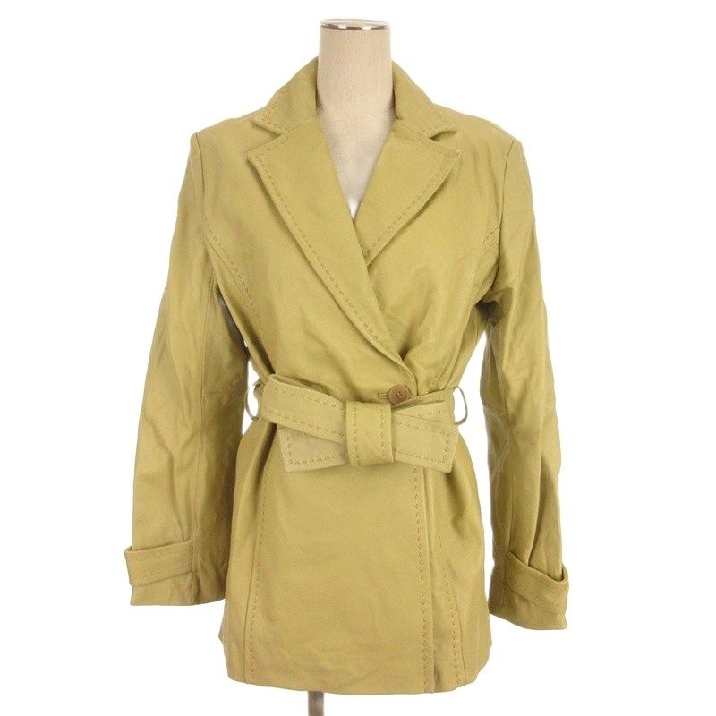 Zelal 元町ゼラール ラムレザー ジャケット ダブル ベージュ系 11AR