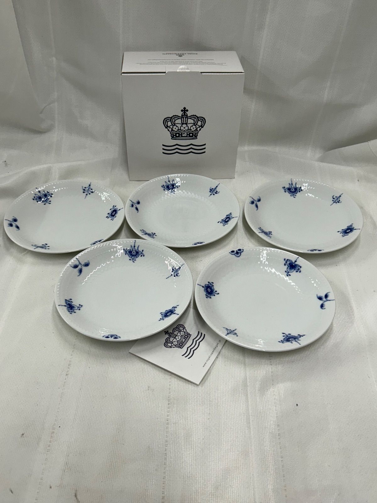 159 新品未使用ロイヤルコペンハーゲン 15cm 小皿 5枚セット ブルー