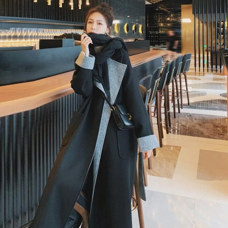 チェスターコート レディース コート無地 ブラック カジュアル 秋冬