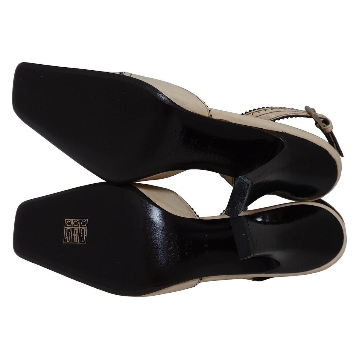  PRADA プラダ サンダル 37 1 2 レディース - アイボリー レザー サンダル サンダル ミュール