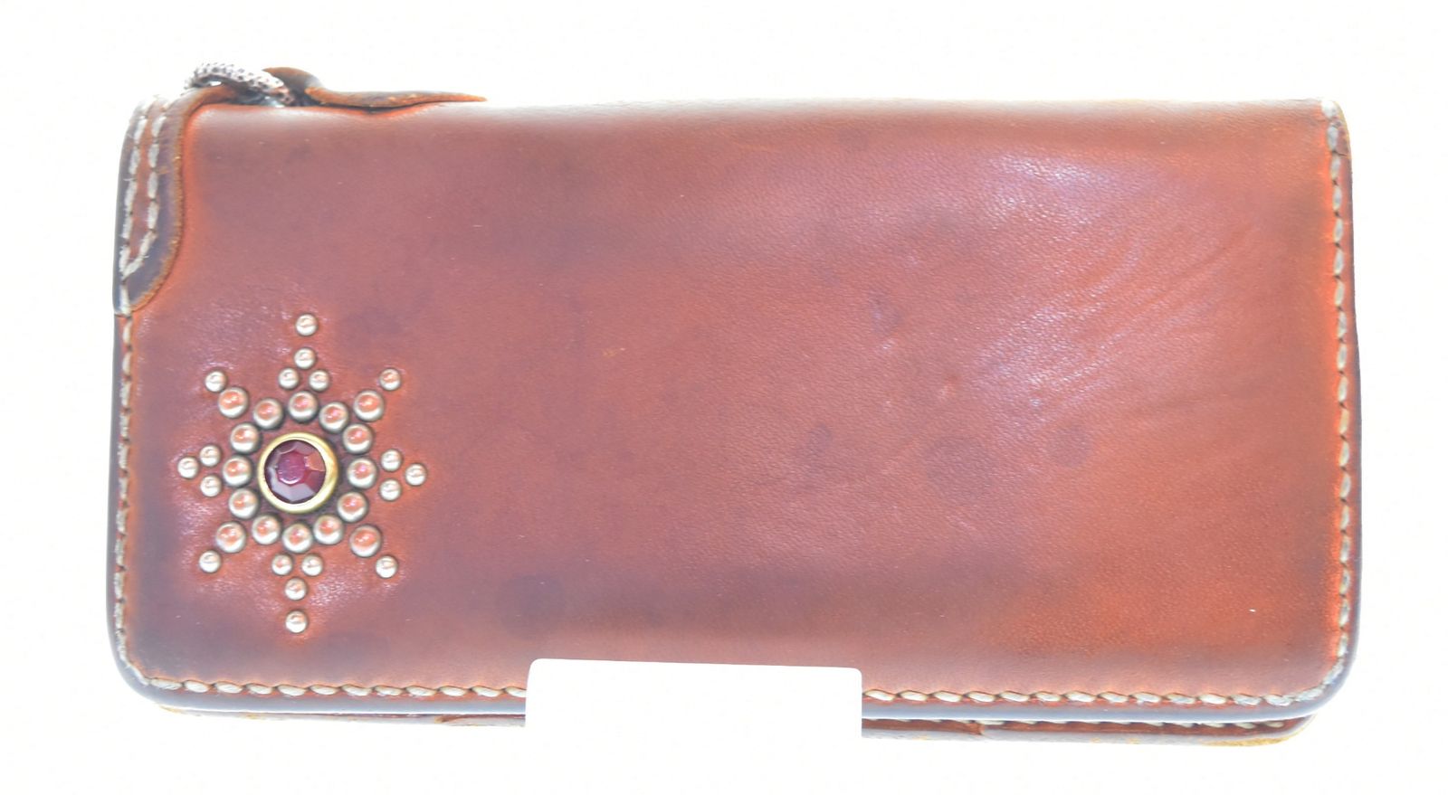 フラッドヘッド THE FLAT HEAD スタッズ 二つ折り ロングウォレット 財布 ケース メンズ財布 ブラウン 103 SA-38