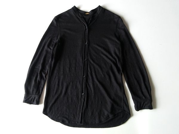 MUSE de Deuxieme Classe ミューズ ドゥーズィエムクラス 2020 SS J-LINEN リネン ニット シャツ 黒 ブラック カーディガン 定価28600円