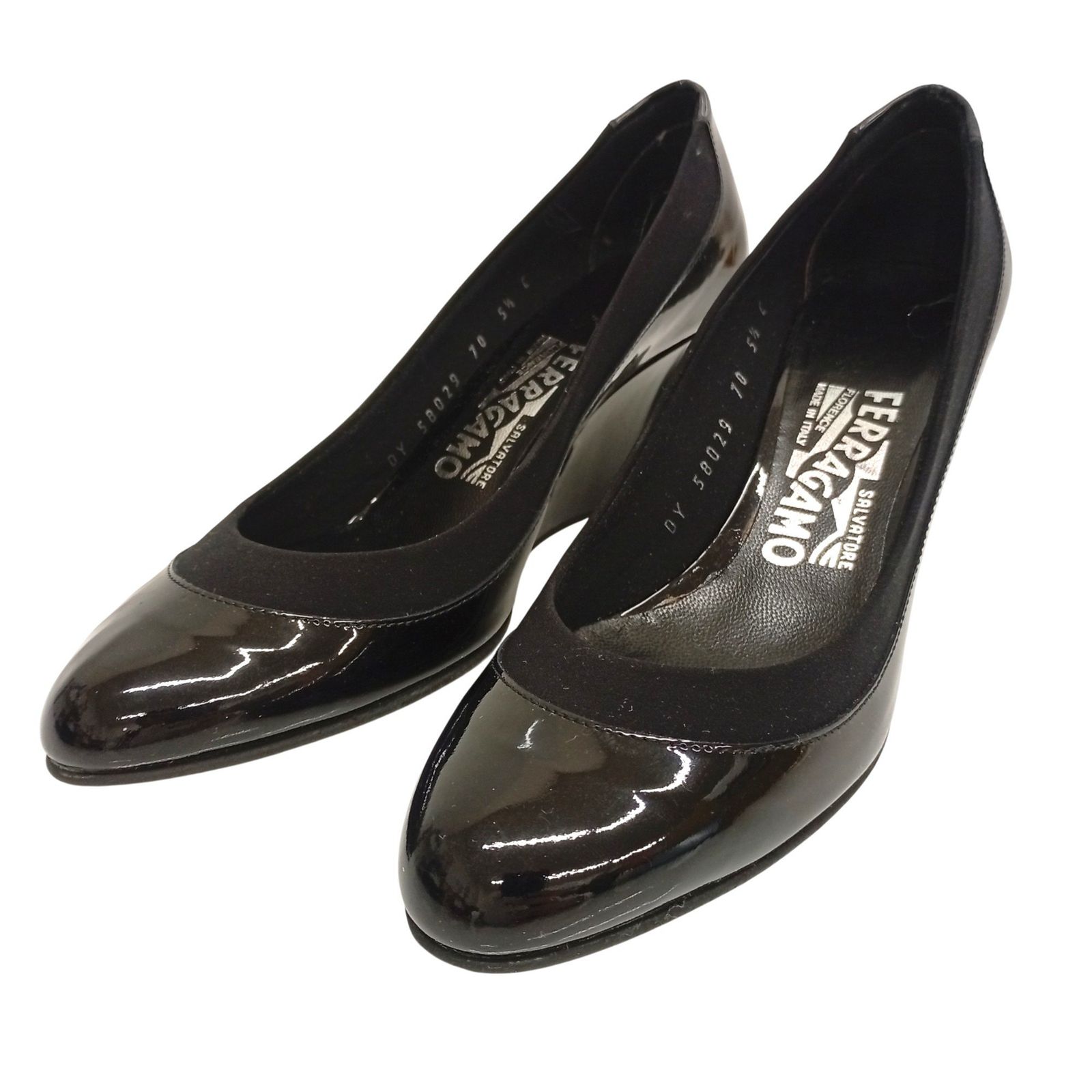 サルヴァトーレフェラガモ(Salvatore Ferragamo) エナメル ウェッジ