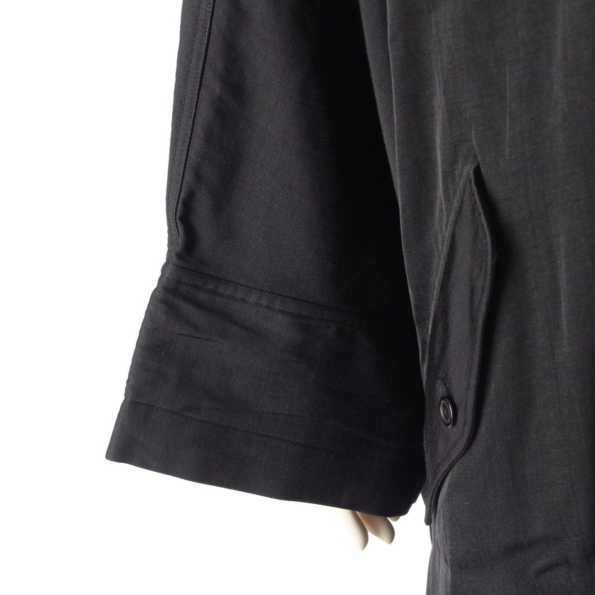 【希少】イッセイミヤケ 80s アシンメトリーロングコート M 筆タグ イッセイミヤケ 80s ナイロン 筆タグ 変形 イカ ステンカラーコート