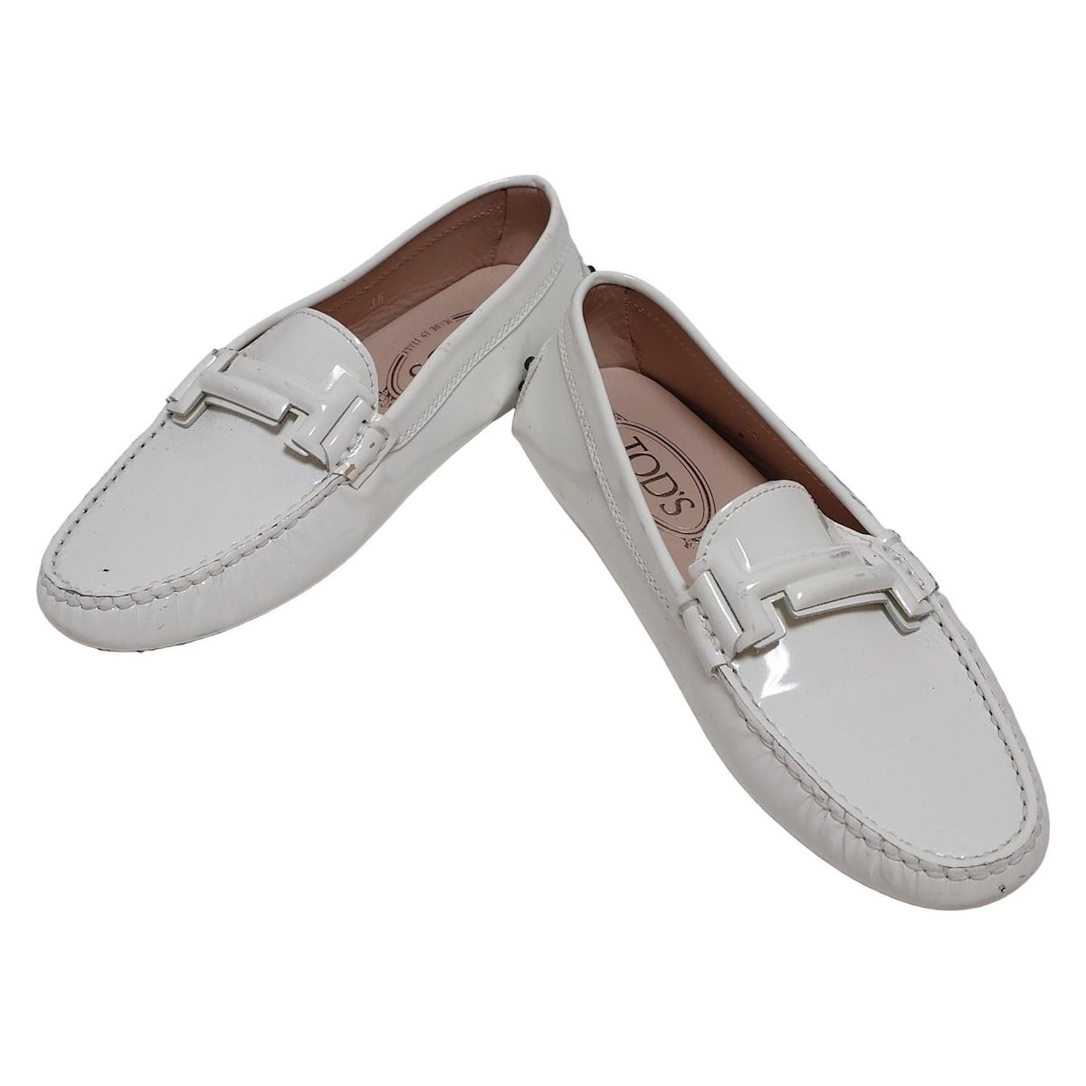 TOD'S(トッズ) ドライビングシューズ 36 レディース - 白 レザー