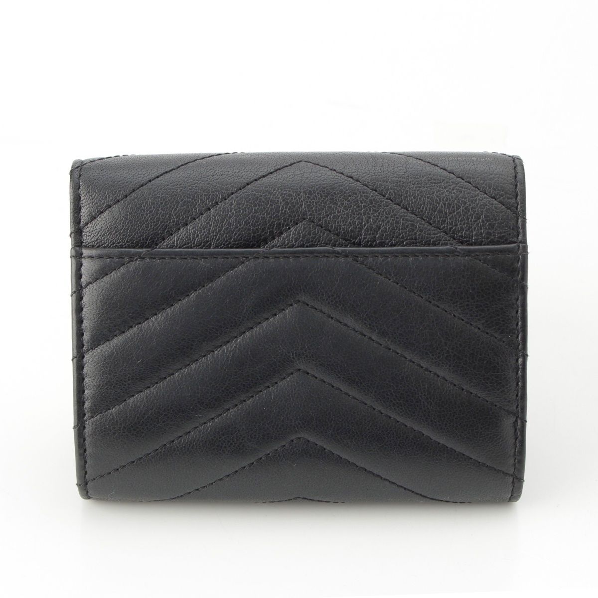 サンローラン カサンドラ 羊革 レザー コインケース ウォレット 財布 ブラック