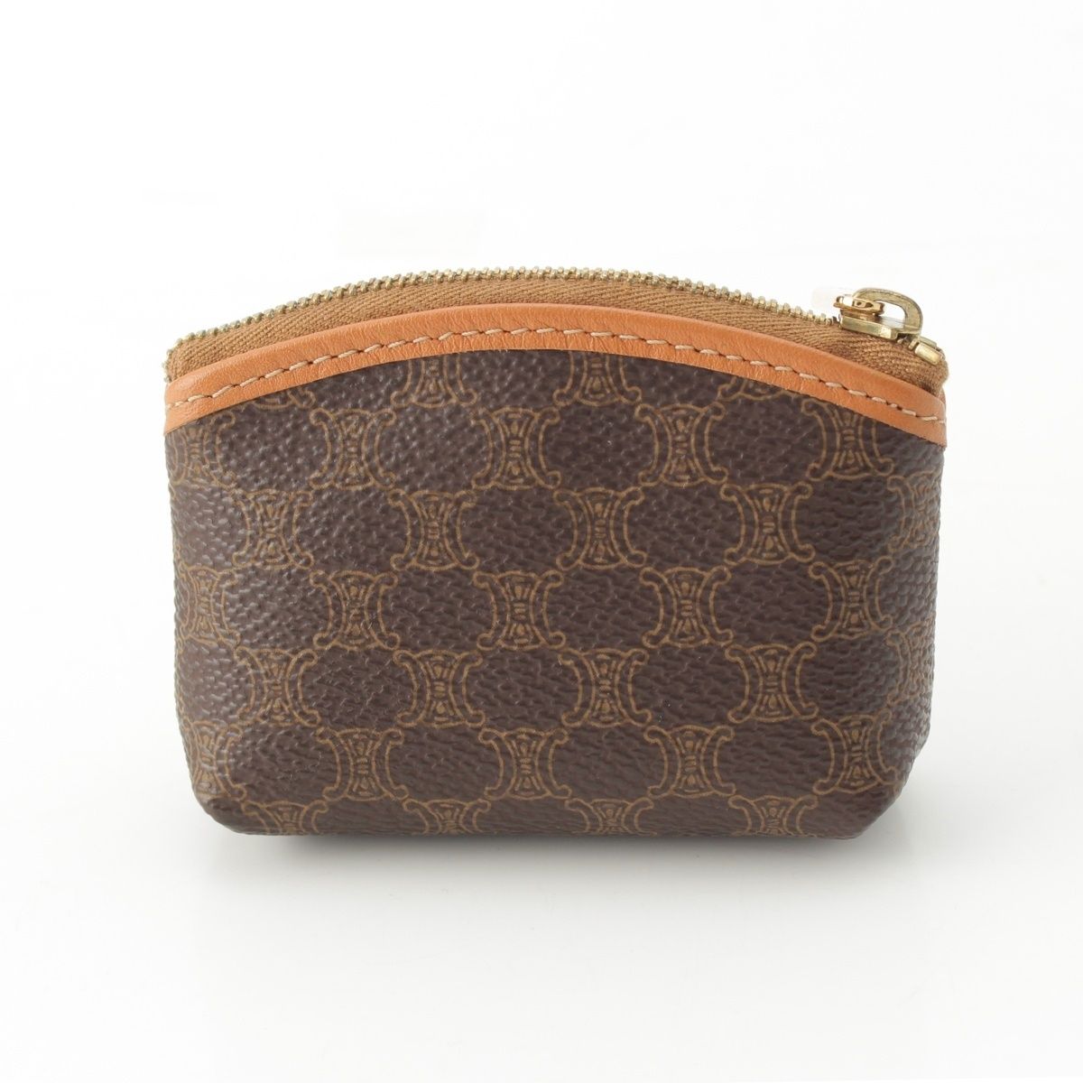 セリーヌ レザー ヴィンテージ マカダム トリオンフ ロゴ コインケース 小銭入れ ブラウン