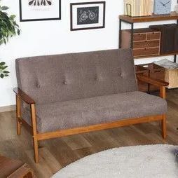 天然木フレーム ファブリックソファ