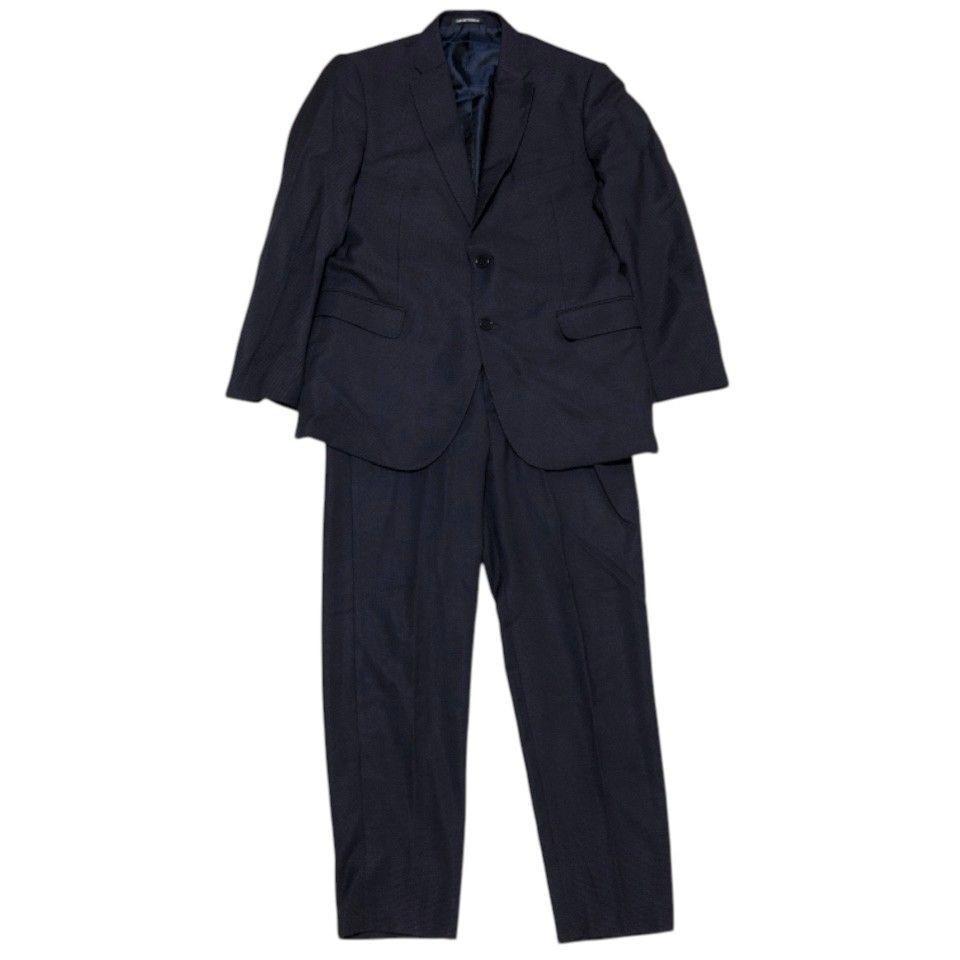 EMPORIO ARMANI エンポリオアルマーニ スーツ エムライン セットアップ M LINE サイズ50 大きいサイズ ウール ネイビー 2 B