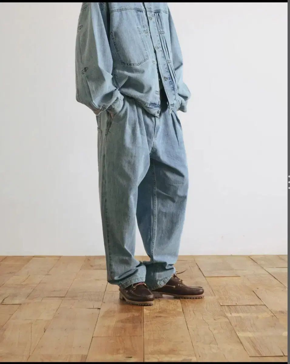 アングラン Denim washed blue セットアップ