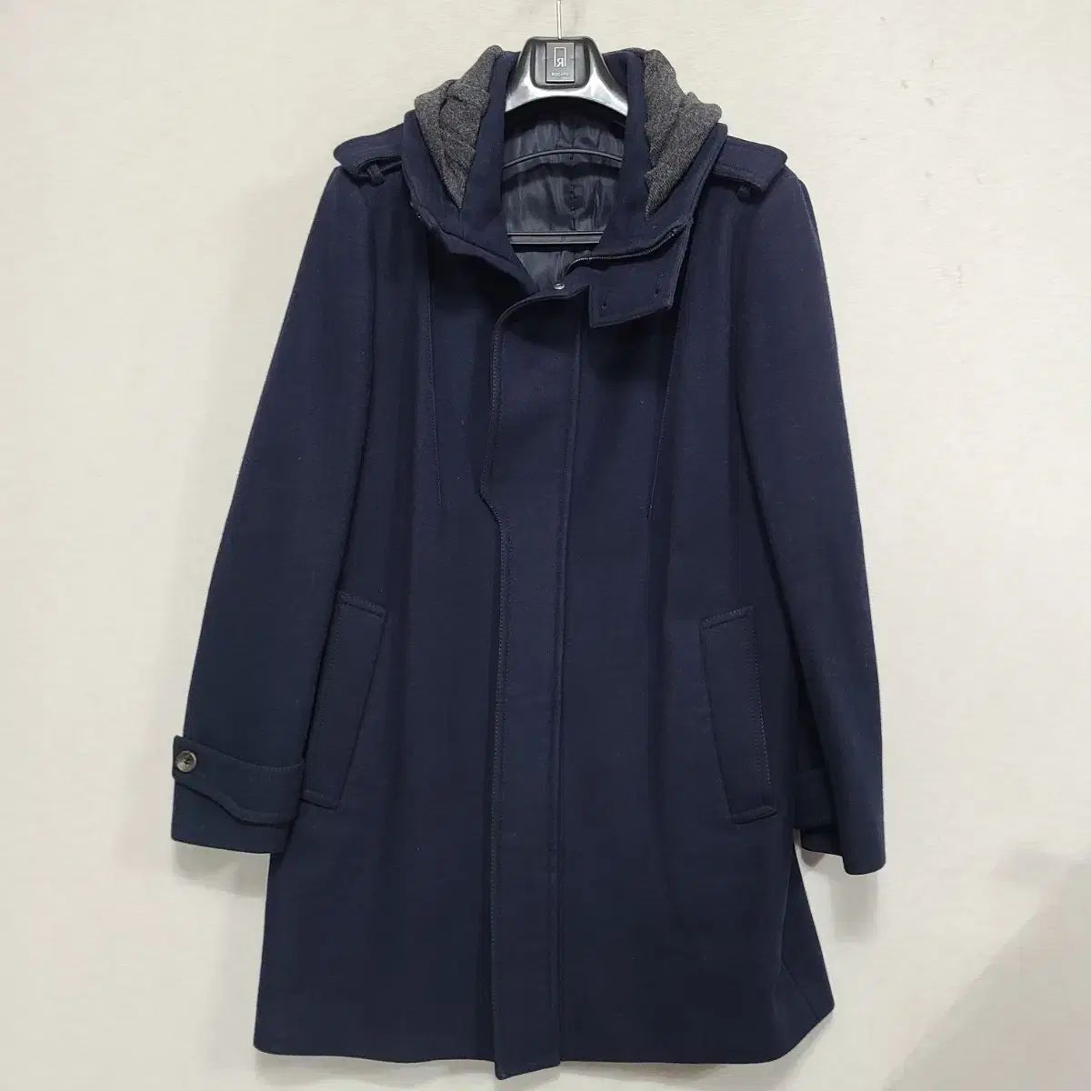 ウーヨンミ ネイビー ウールコート メンズ95 スリム