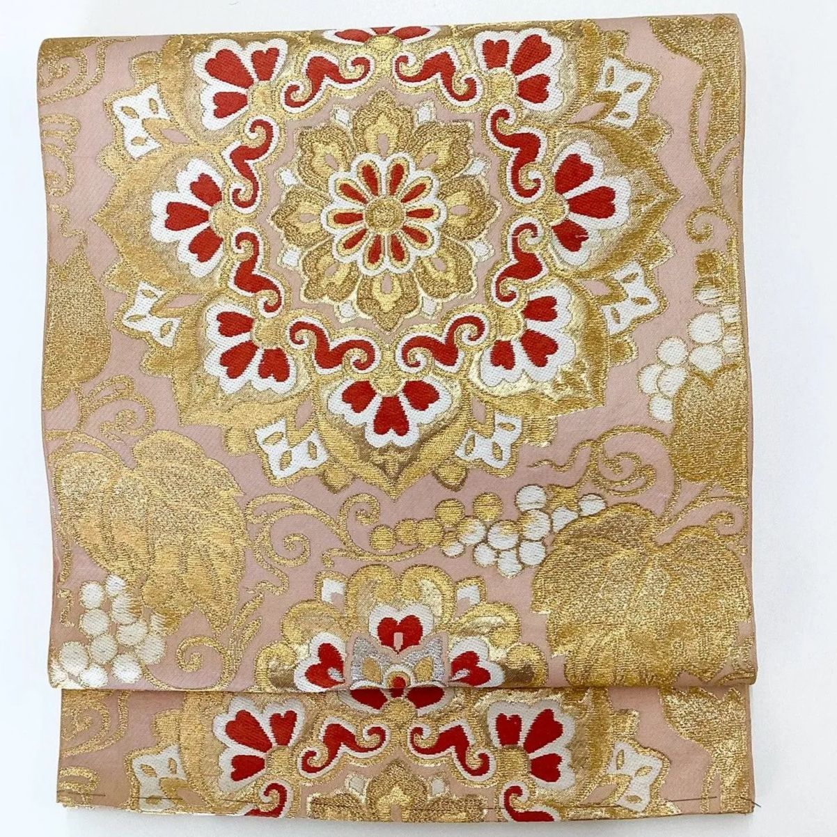 6257］袋帯 華紋吉祥文 金彩 六通 金 正絹 着物 フォーマル - メルカリ