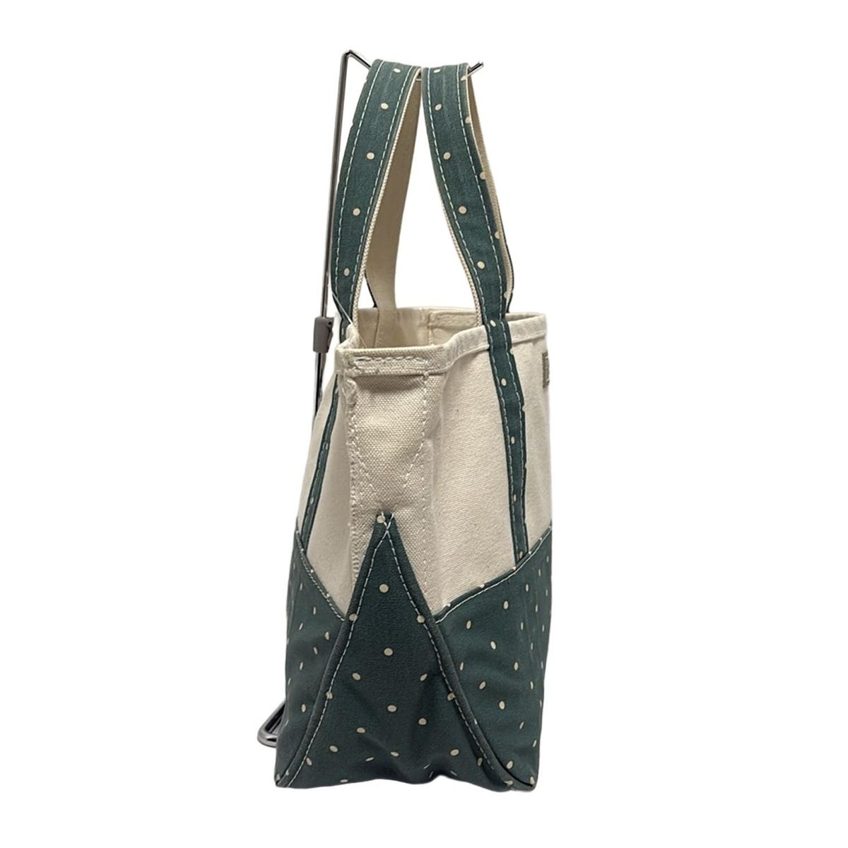 L.L.Bean エルエルビーン トートバッグ - ブルーグリーン×白 ドット柄