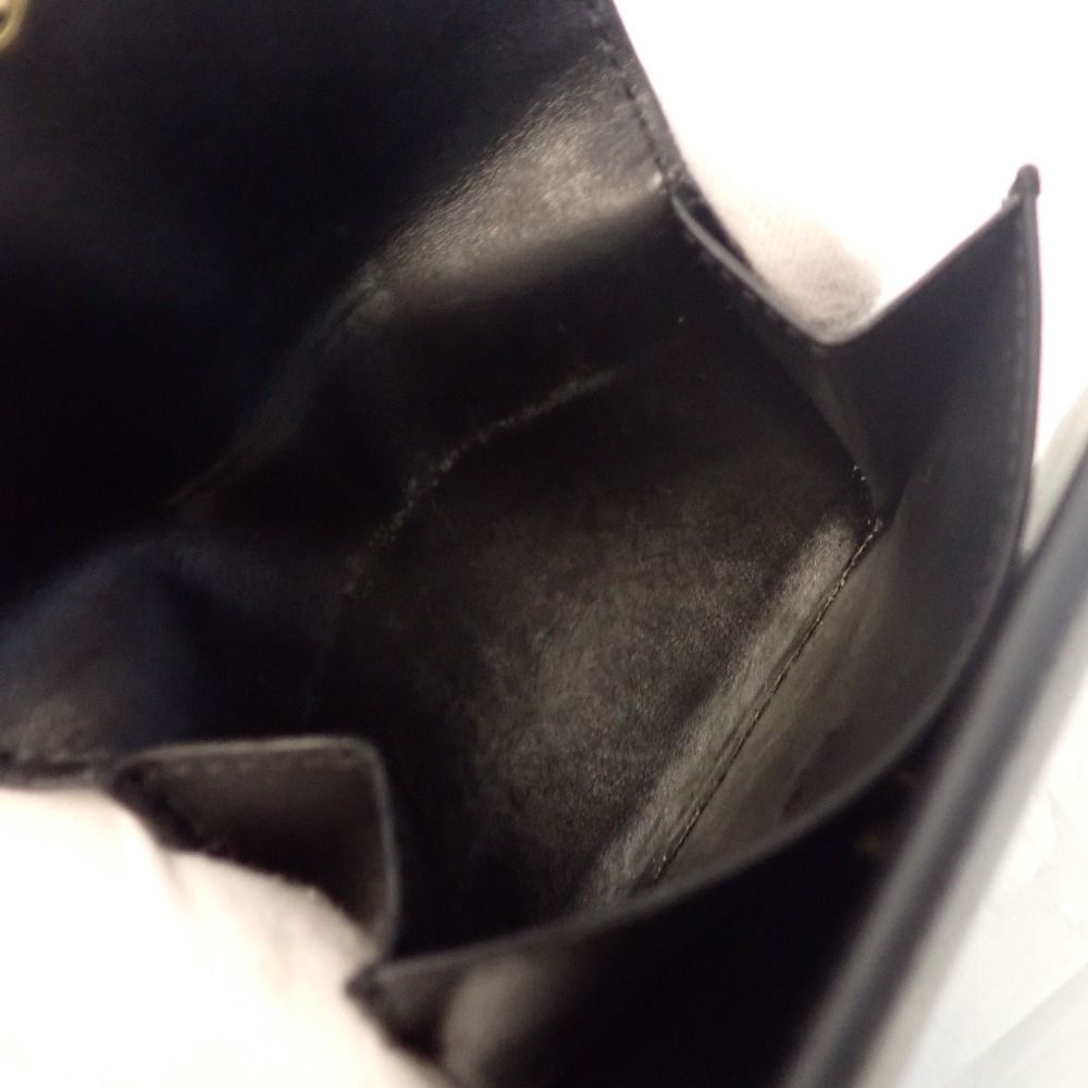  Th 660841 セリーヌ スモールトリフォールドウォレット 本革 ブラック×ゴールド系 レディース 三つ折り財布 CELINE 三つ折り財布 折り財布