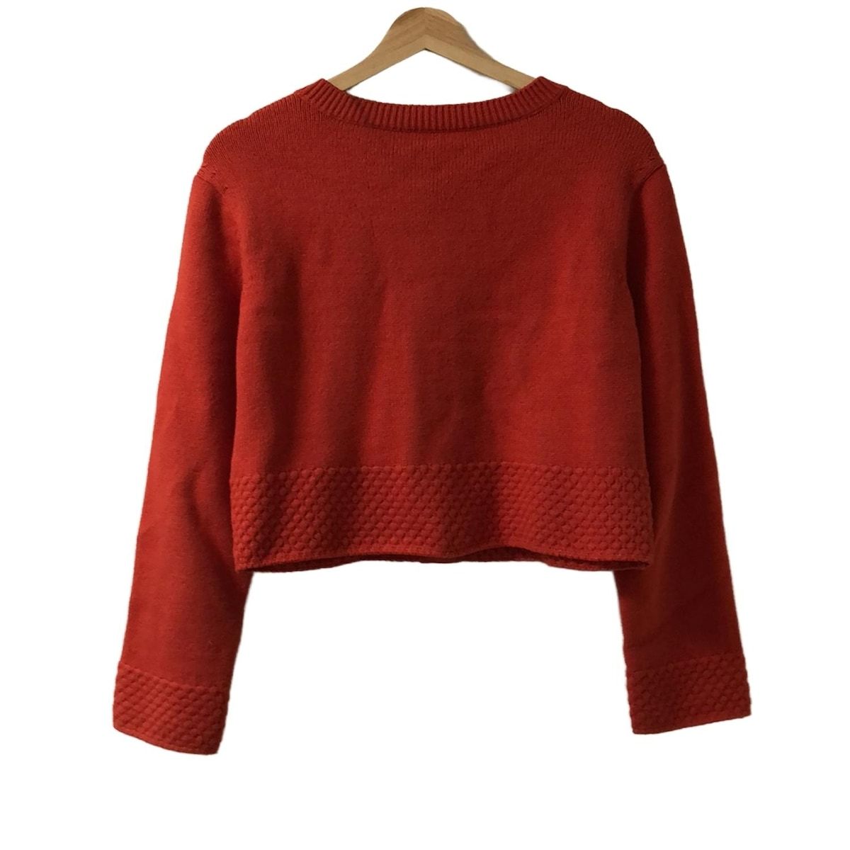 FOXEY NEW YORK スフレ カーディガン ニット 38 赤 FOXEY NEW YORK(フォクシーニューヨーク) カーディガン サイズ40 M