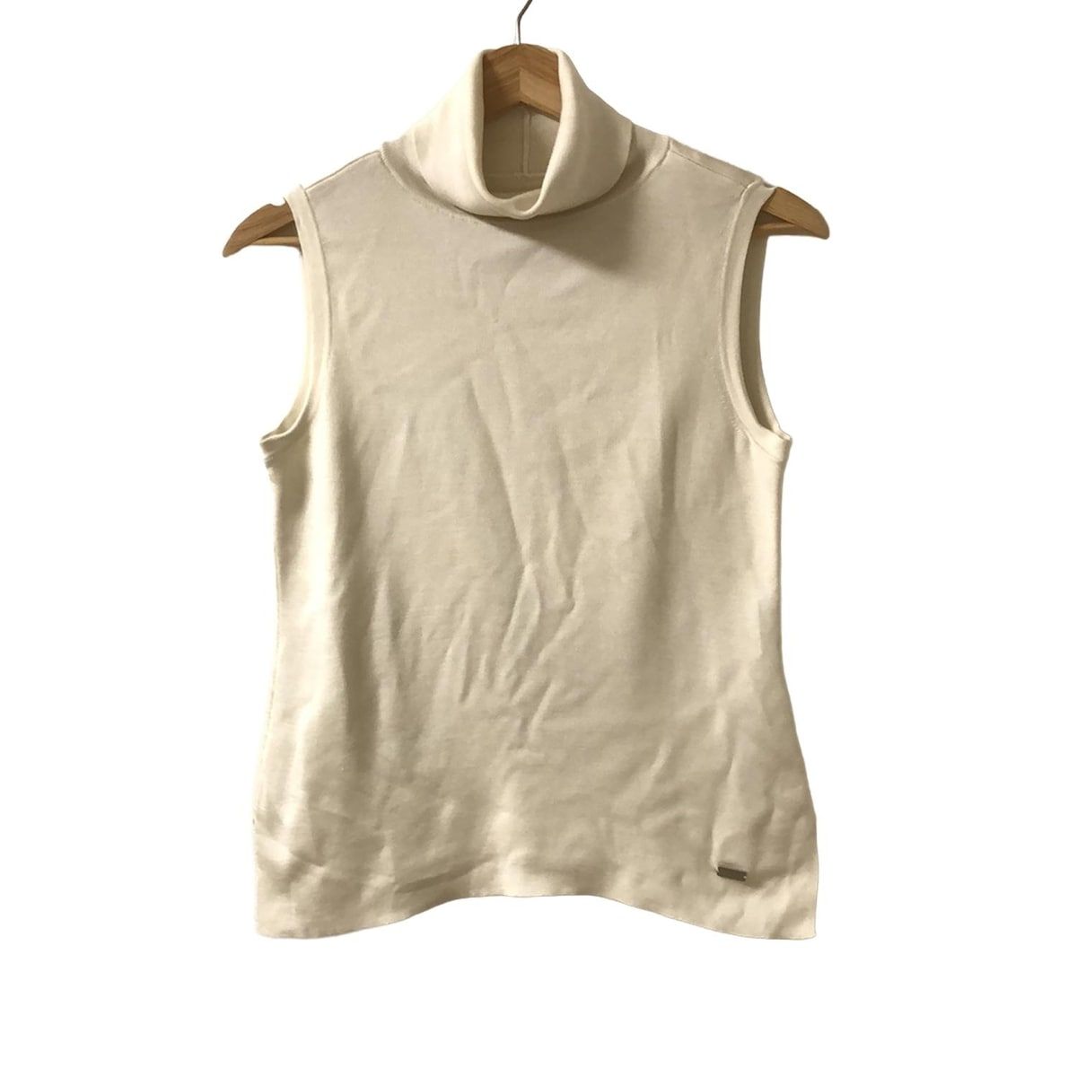 FOXEY フォクシー ノースリーブセーター サイズ40 M レディース 42544 アイボリー タートルネック シルク