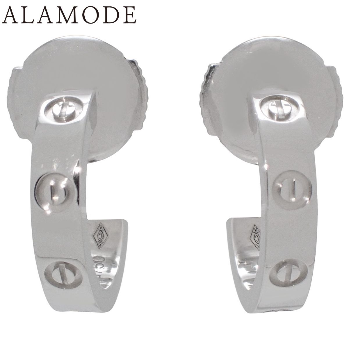 CARTIER カルティエ ラブ LOVE ピアス ホワイトゴールド K 18 WG 3.7 g ジュエリー ミニラブ シルバー銀 レディース アラモード