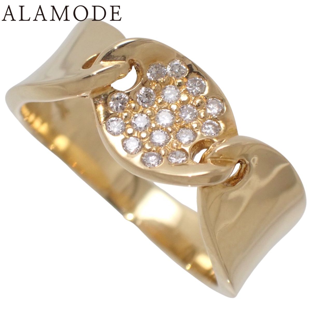 VANDOME ヴァンドーム D 0.16 パヴェダイヤ リング ダイヤモンド イエローゴールド K 18 YG 6.9 g 指輪 ジュエリー 13 53 号 ゴールド金 レディース アラモード