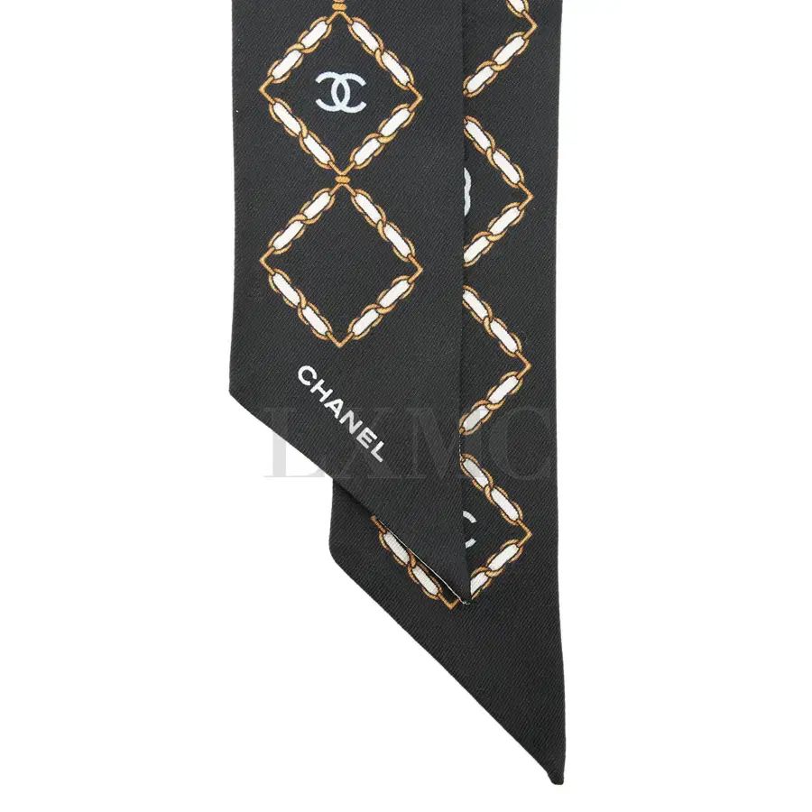 シャネル CC ロゴ スカーフ チェーン GOLD ボタン バンド シルク ヘア