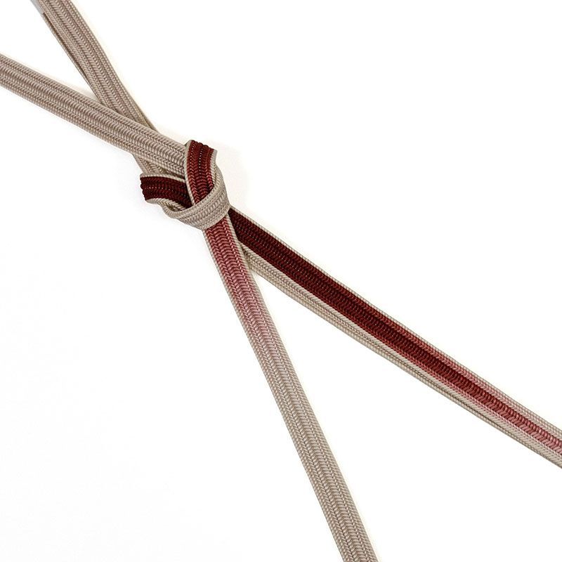 衿秀 帯締め綾竹組ぼかし撚房 練色×赤銅色 ms 1351