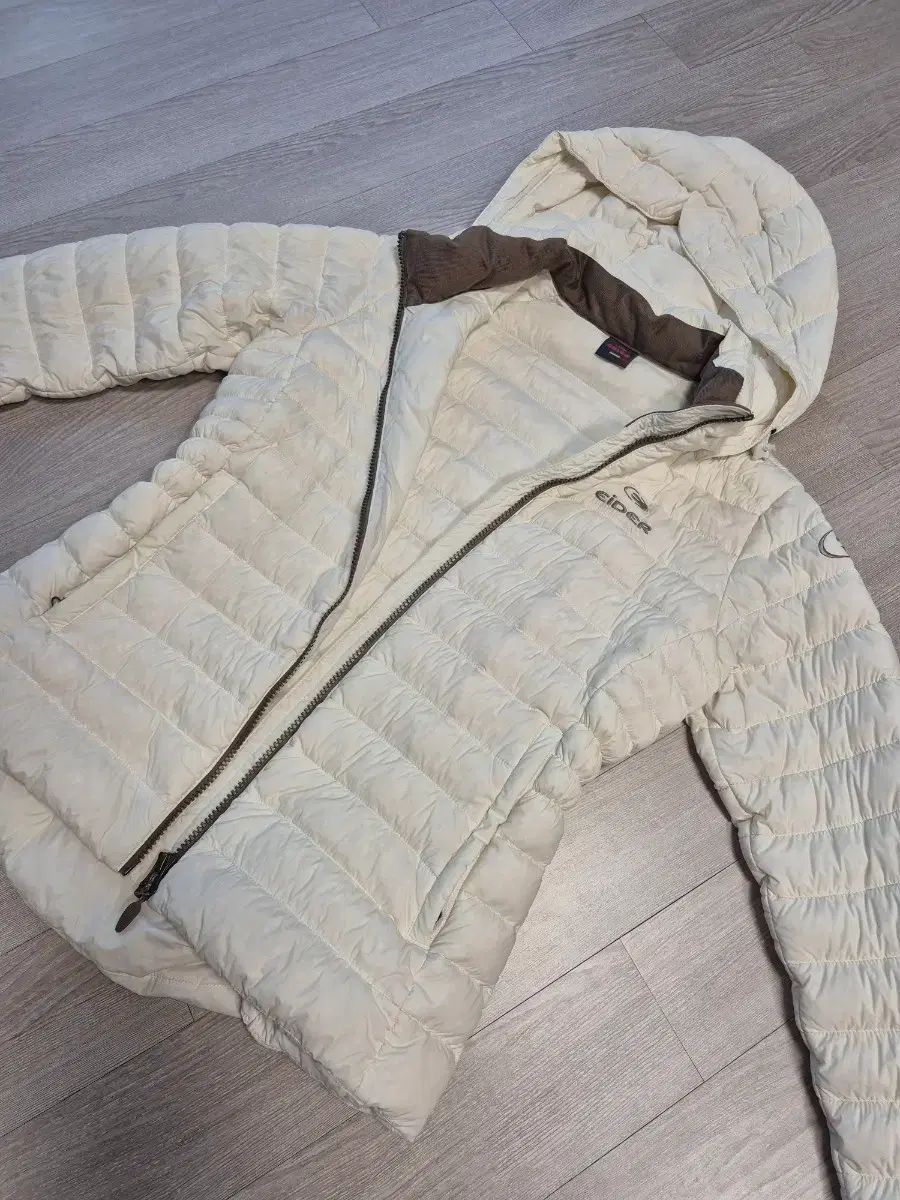 アイダー キッズ レディース フード 軽量 ダウン アイボリー