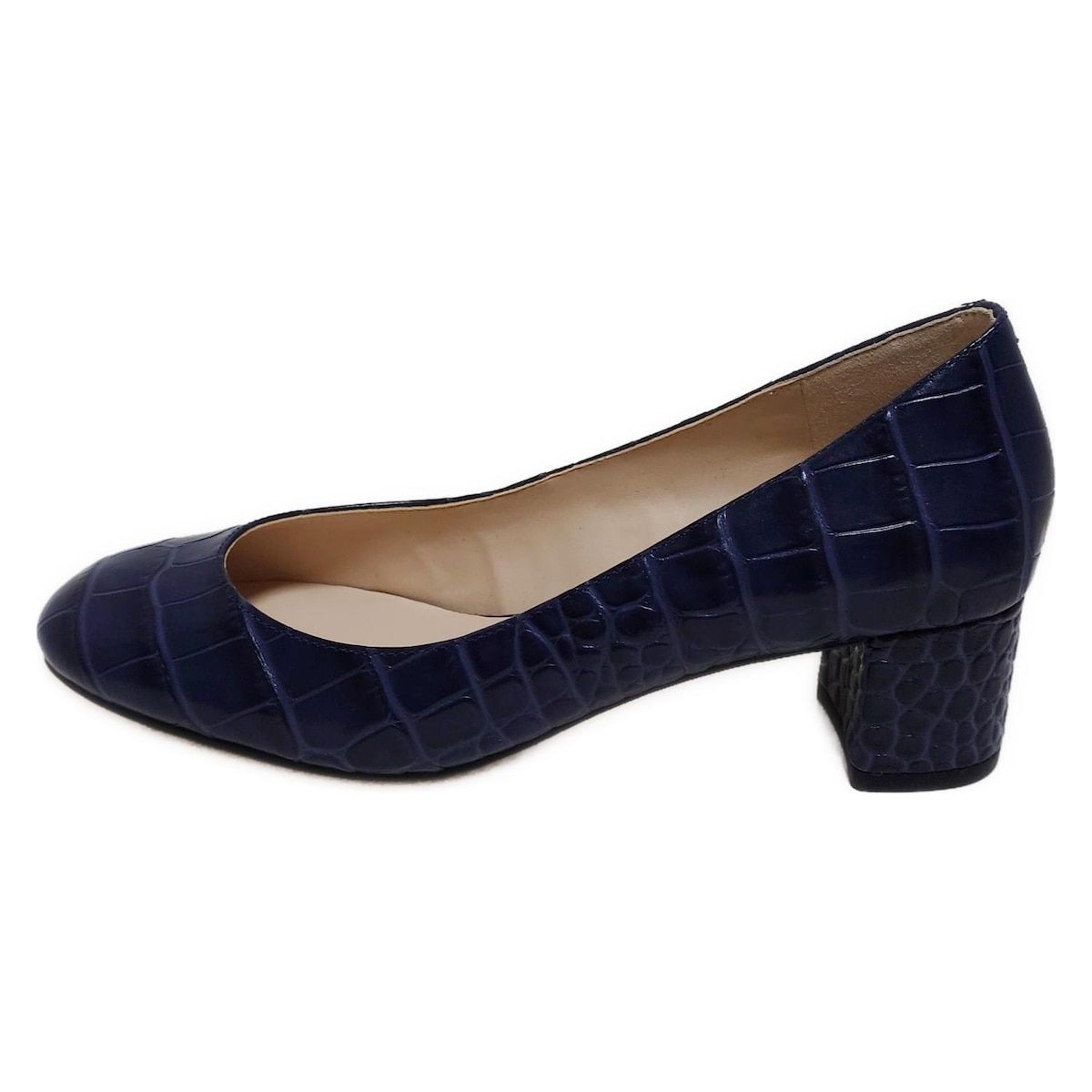 COLE HAAN コールハーン パンプス 5 1 2 B レディース - ネイビー 型押し加工 レザー