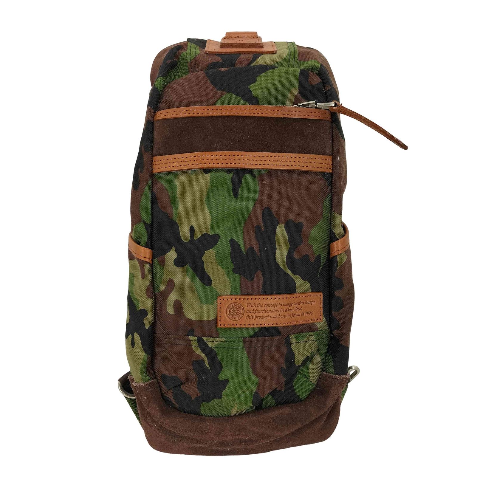 マスターピース MASTERPIECE MSPC PRODUCT 日本製 CORDURA レザー パイピング 迷彩 ワン ショルダー バッグ メンズ 表記無 