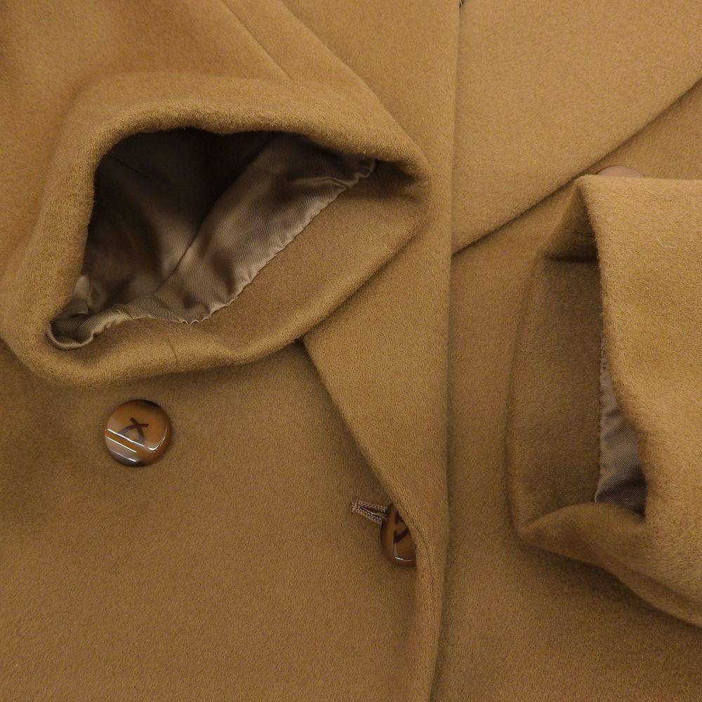 美品 レオナール LEONARD 裏地シルク スカーフ柄 カシミア チェスター