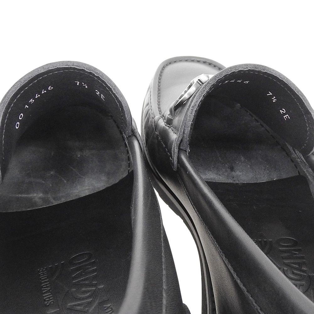  フェラガモ Salvatore Ferragamo タグ 13446 ホースビット ボックスカーフレザー ローファー ドレスシューズ 7 5 2 E 25 26 cm メンズ ビジネス 旅 ローファー ブーツ 革靴