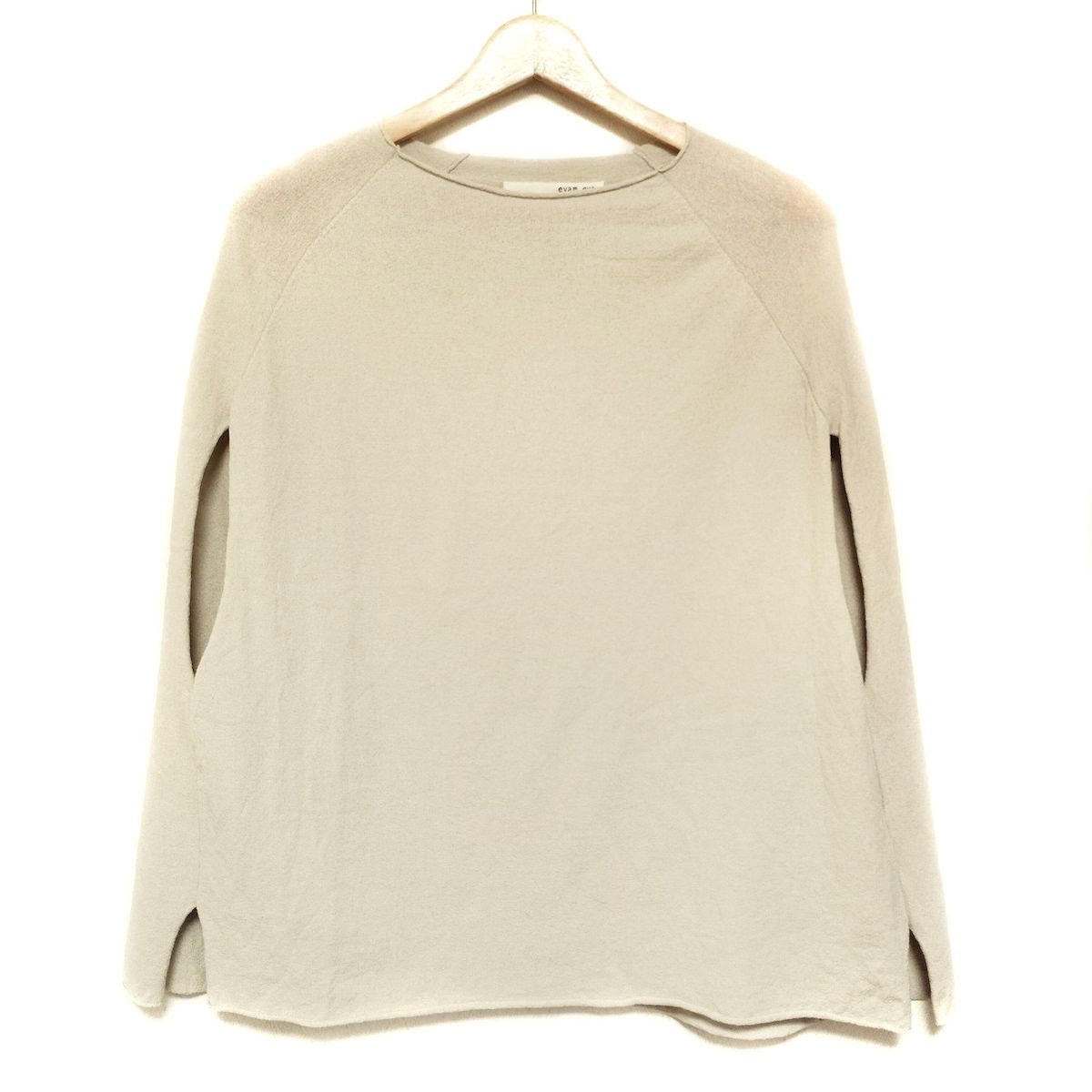 evam eva エヴァムエヴァ 半袖カットソー レディース ライトベージュ クルーネック