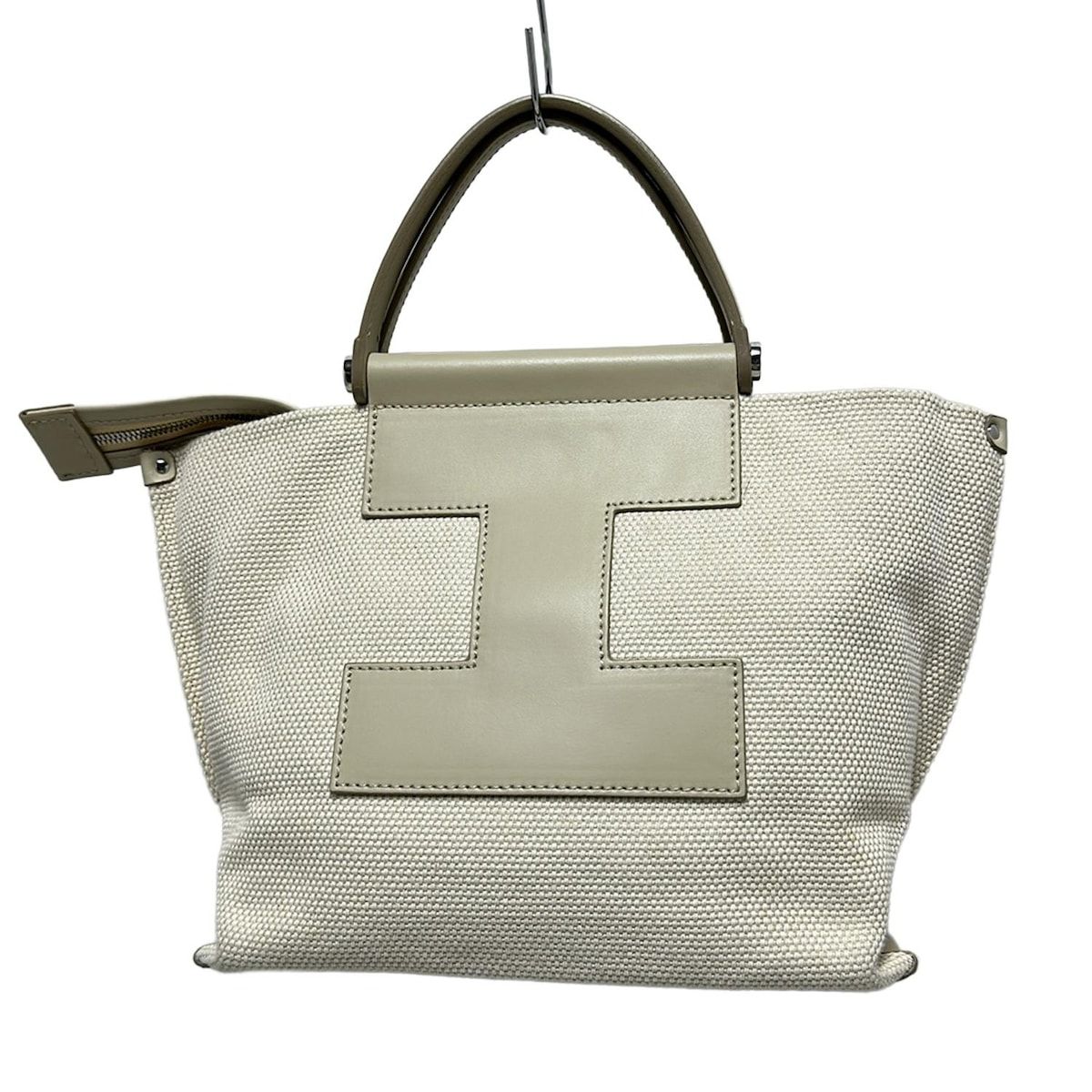 IACUCCI(イアクッチ) ハンドバッグ - アイボリー×ライトベージュ