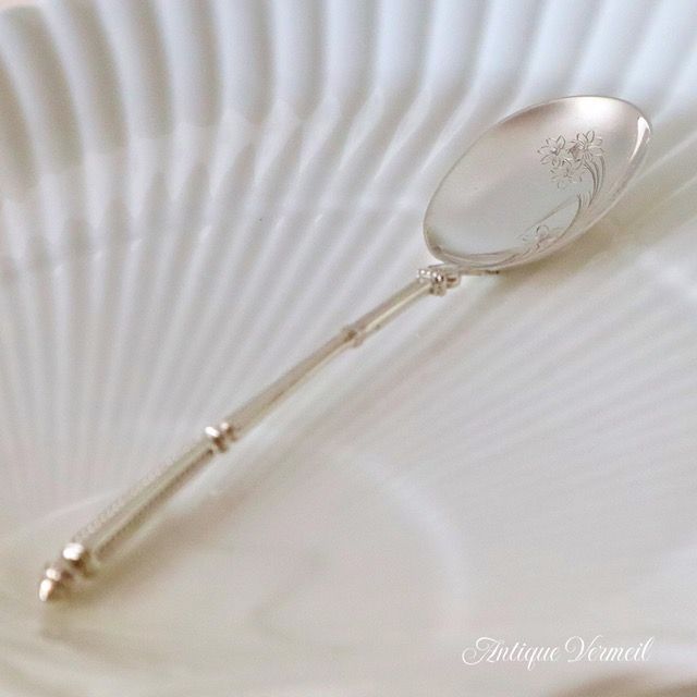 フランス銀器 ピュイフォルカ ジャポニズム アイスクリーム・スプーン