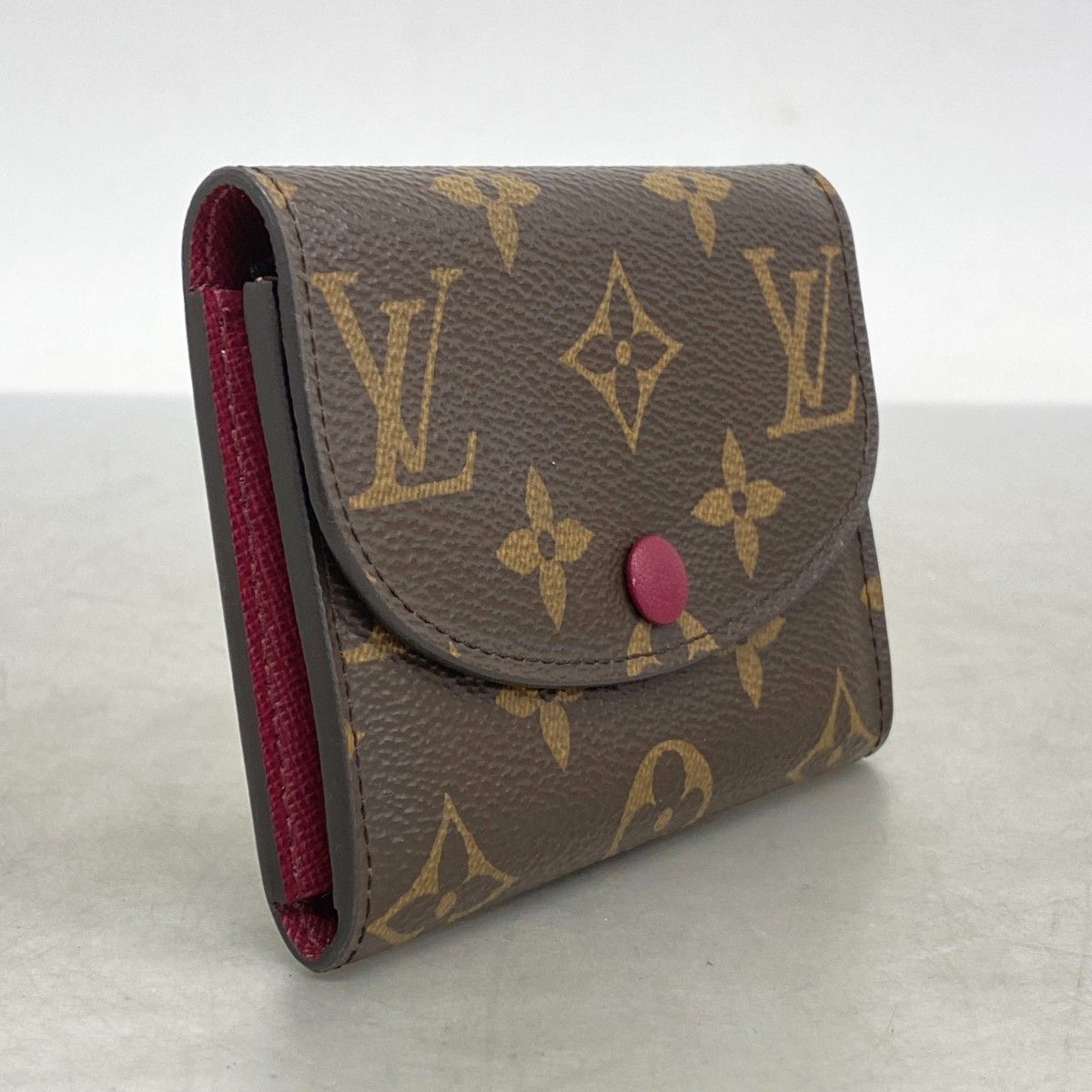 5 pc 3945-k ルイヴィトン コインケース モノグラム ポルトモネロザリ M 41939 ブラウン フューシャ レディース