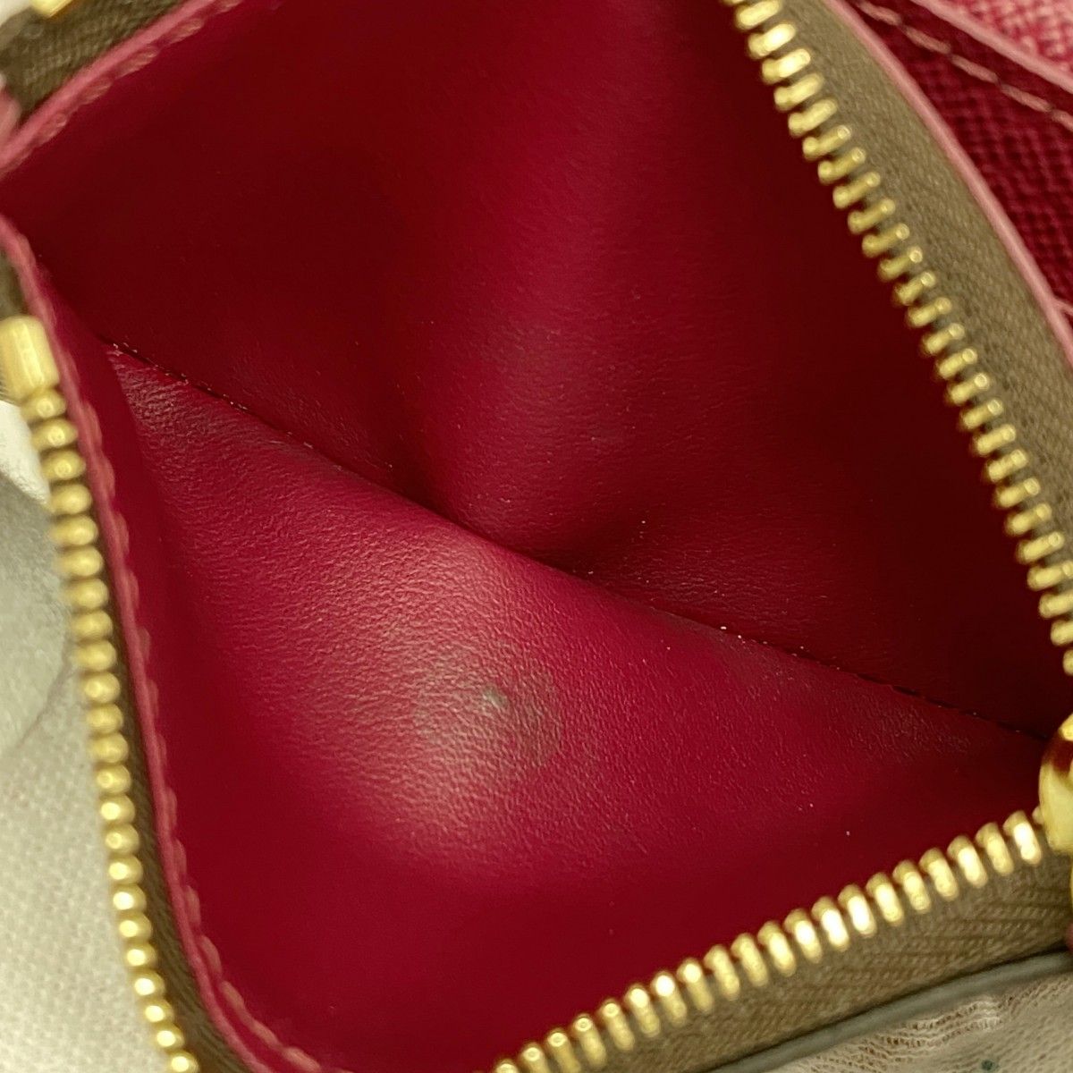  5 pc 3945-k ルイヴィトン コインケース モノグラム ポルトモネロザリ M 41939 ブラウン フューシャ レディース コインケース 小銭入れ 小物