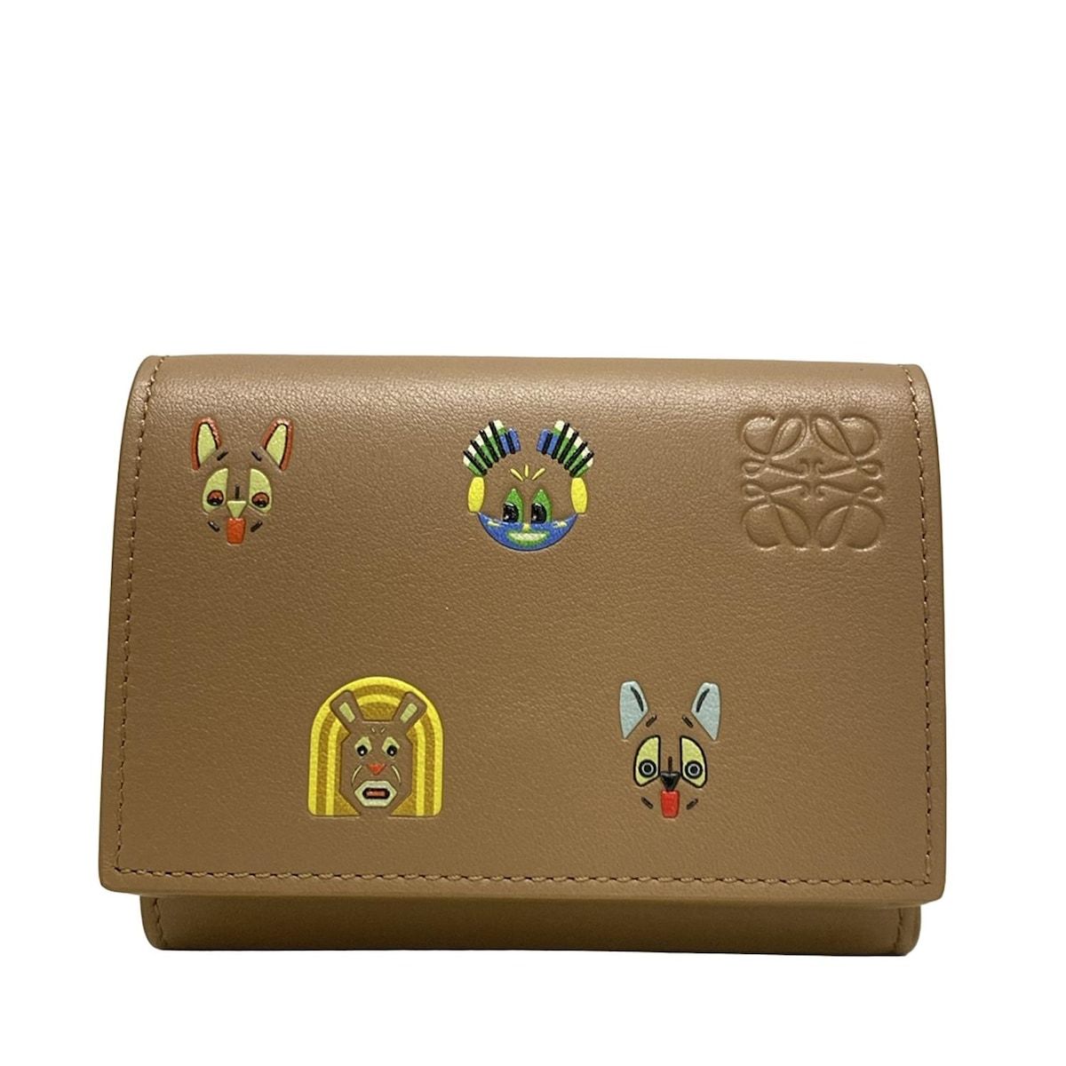 LOEWE ロエベ 3つ折り財布 キャッツ トライフォールド ウォレット モカ Louis Wainコラボ