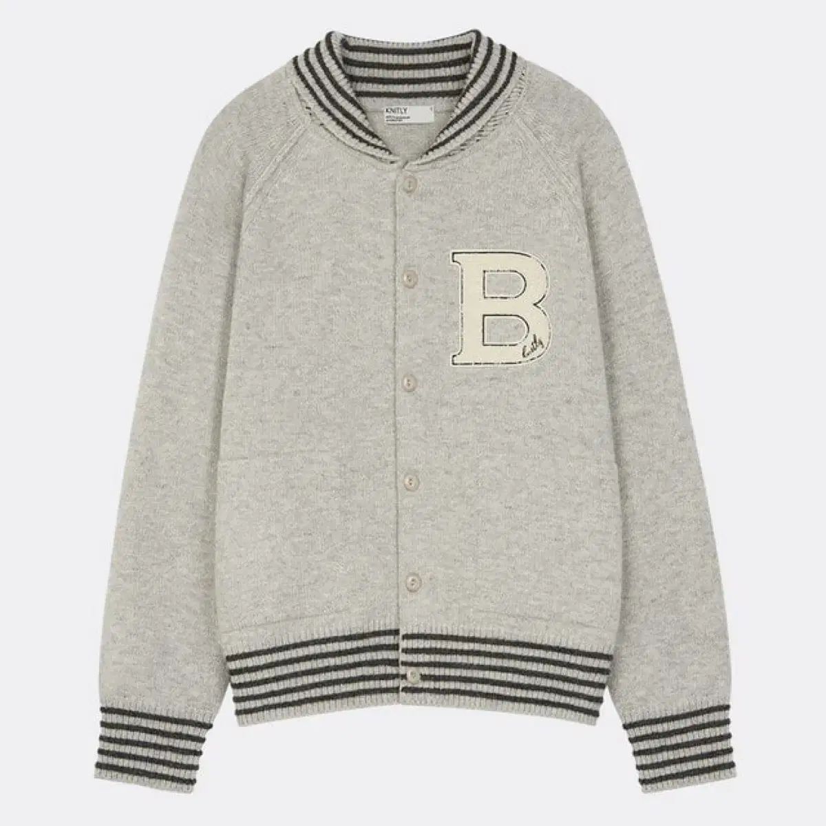 니틀리 knitly KNIT VARSITY CARDIGAN ニットカーディガン
